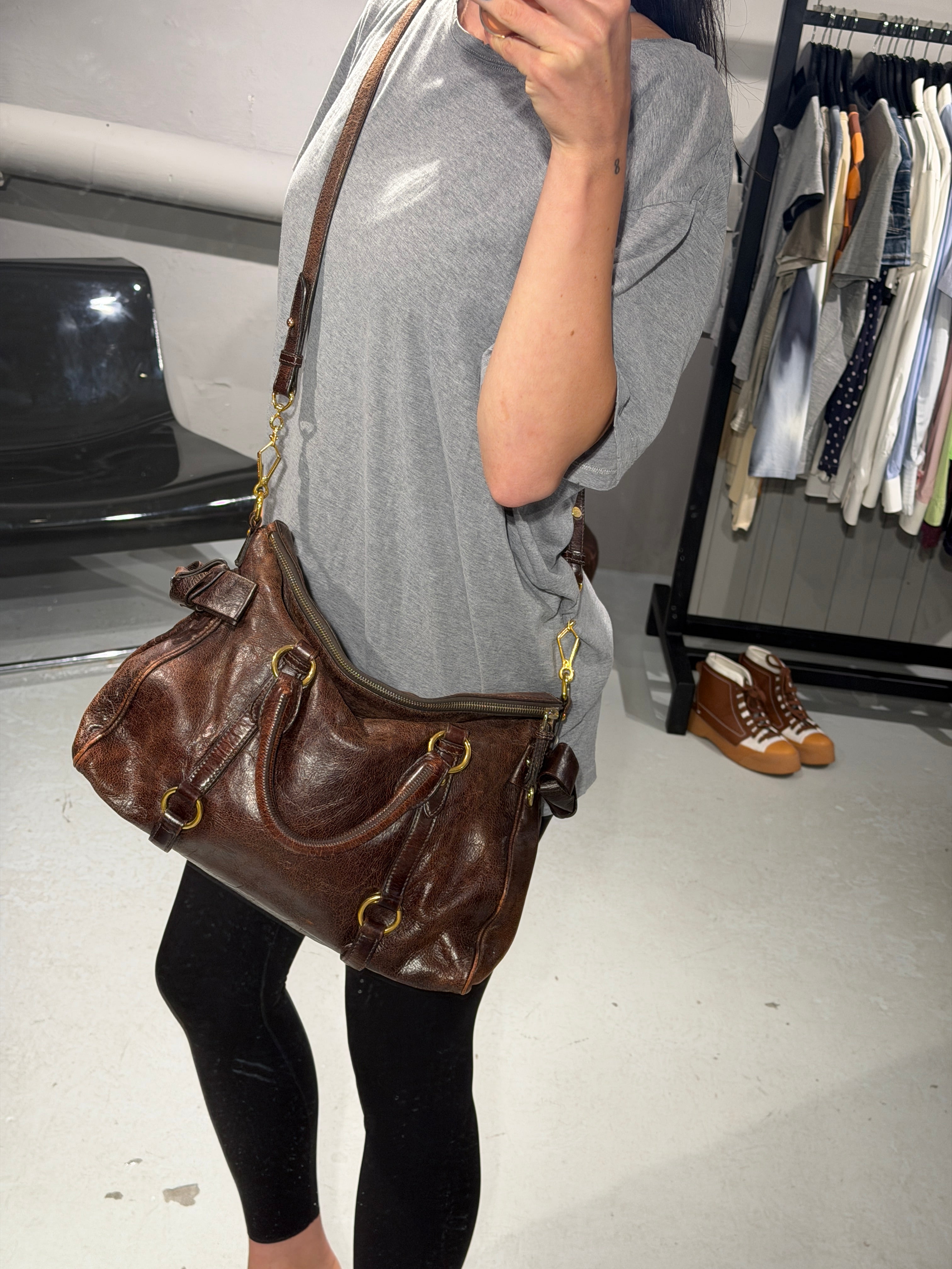 Miu Miu Vitello Lux Bow