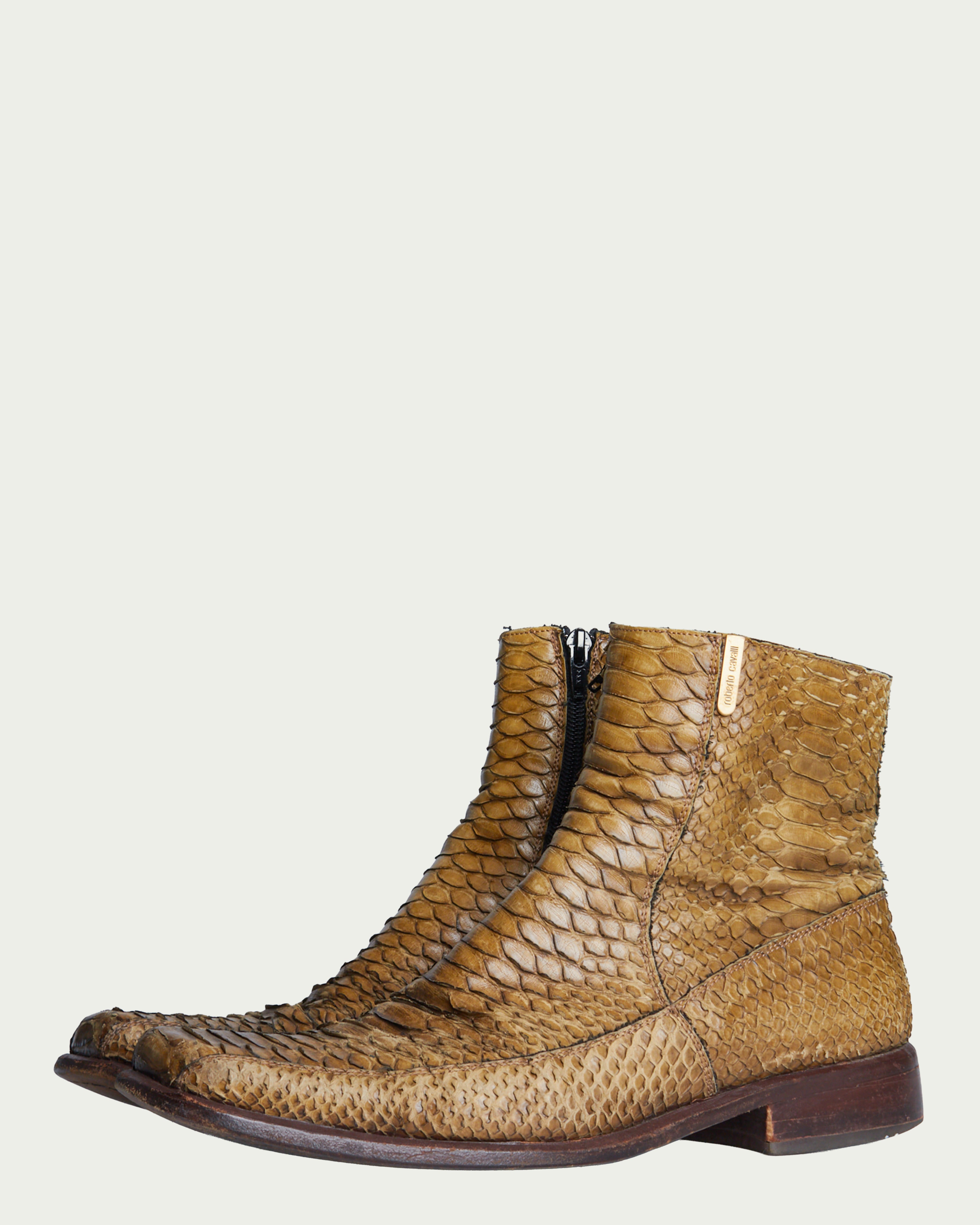Roberto Cavalli python leather boots