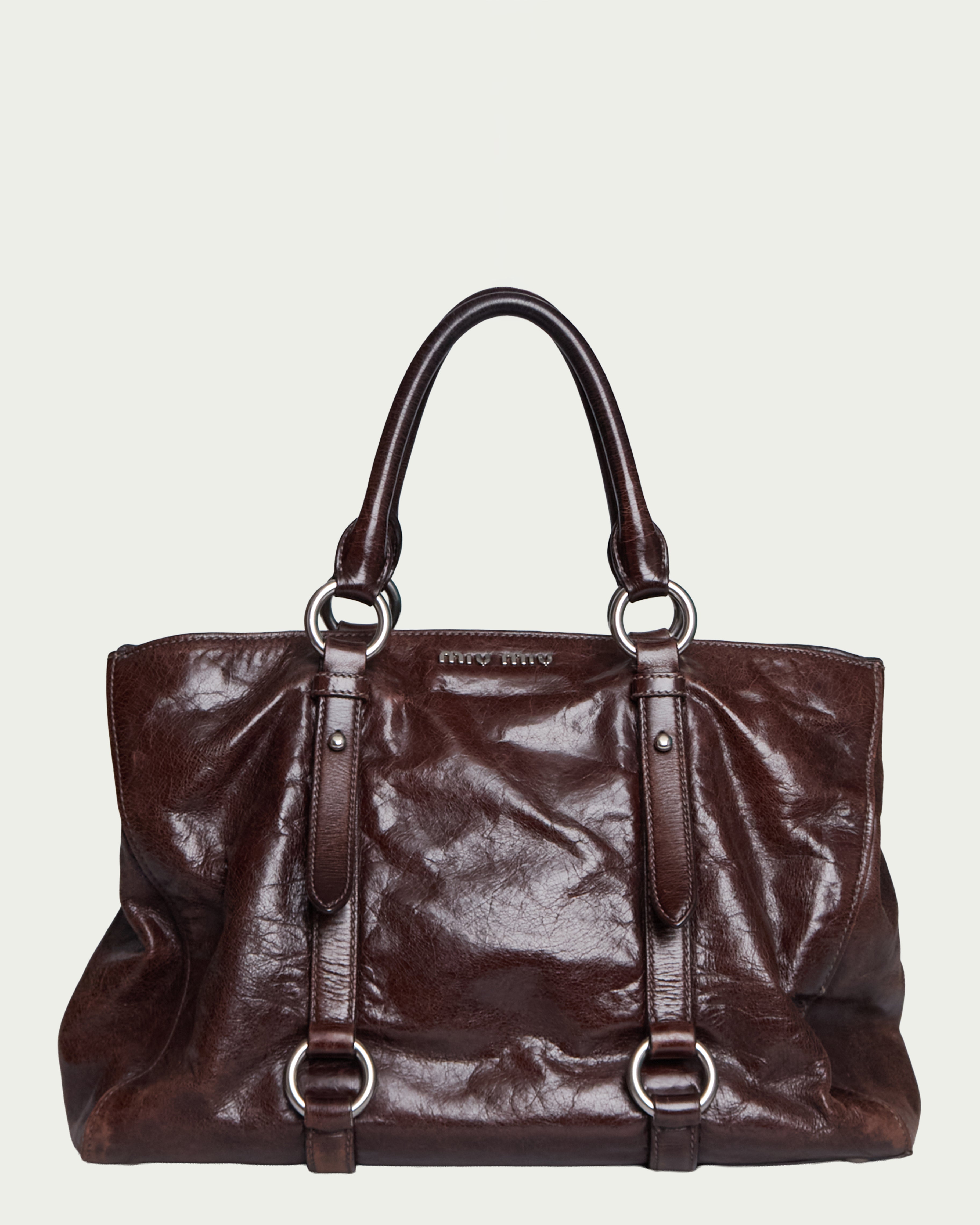 Miu Miu Vitello Lux Bow Tote