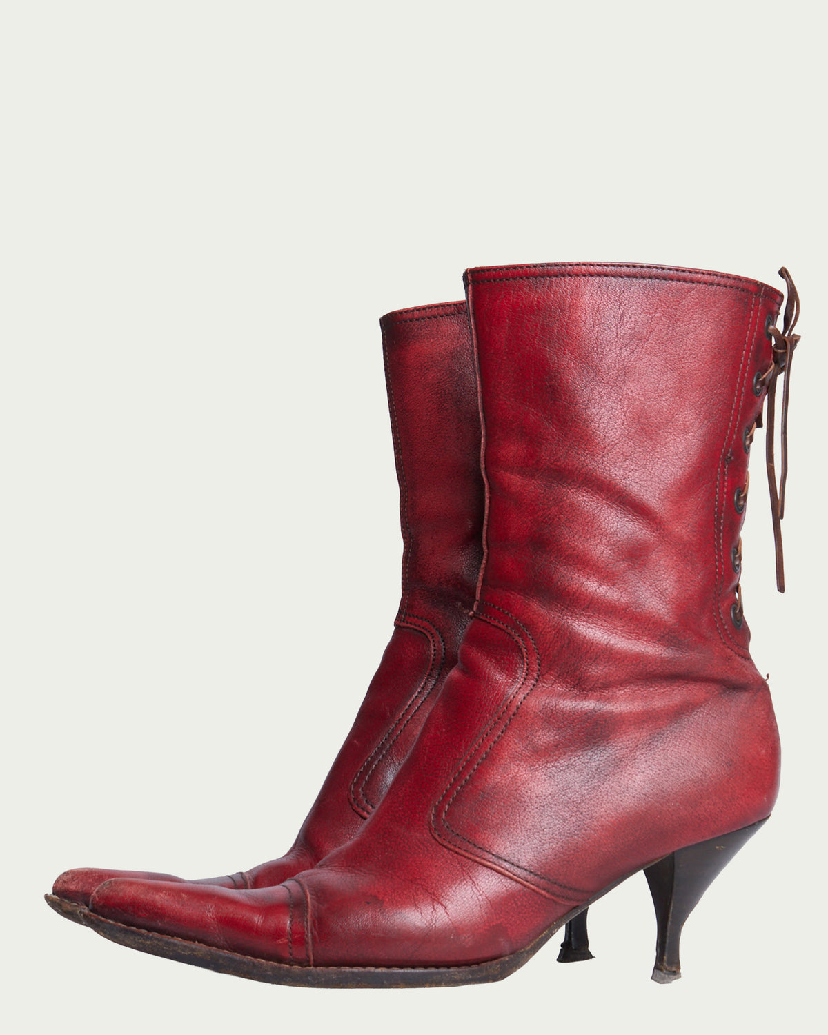 Miu Miu leather drawstring boots