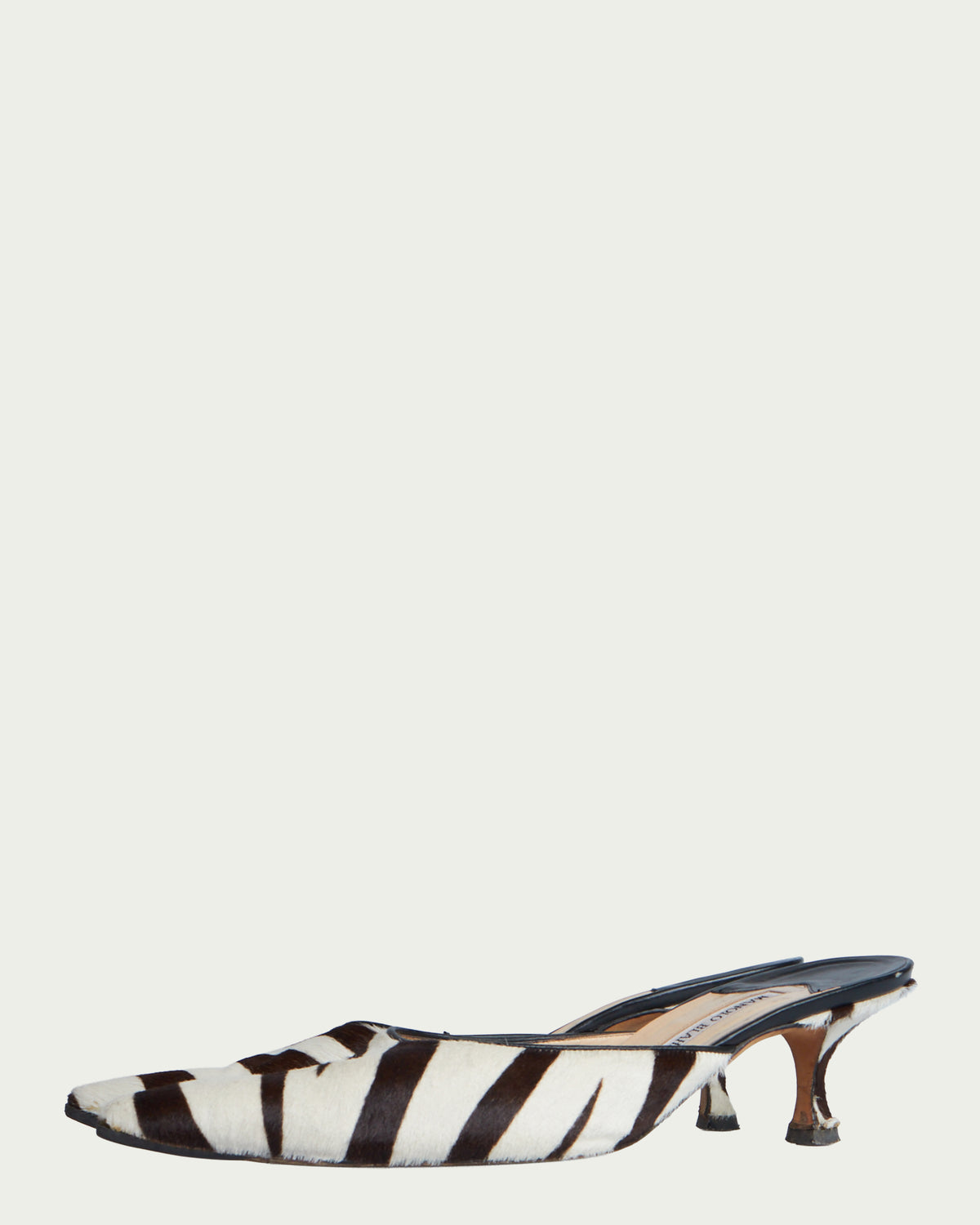 Manolo Blahnik zebra pony-hair mules