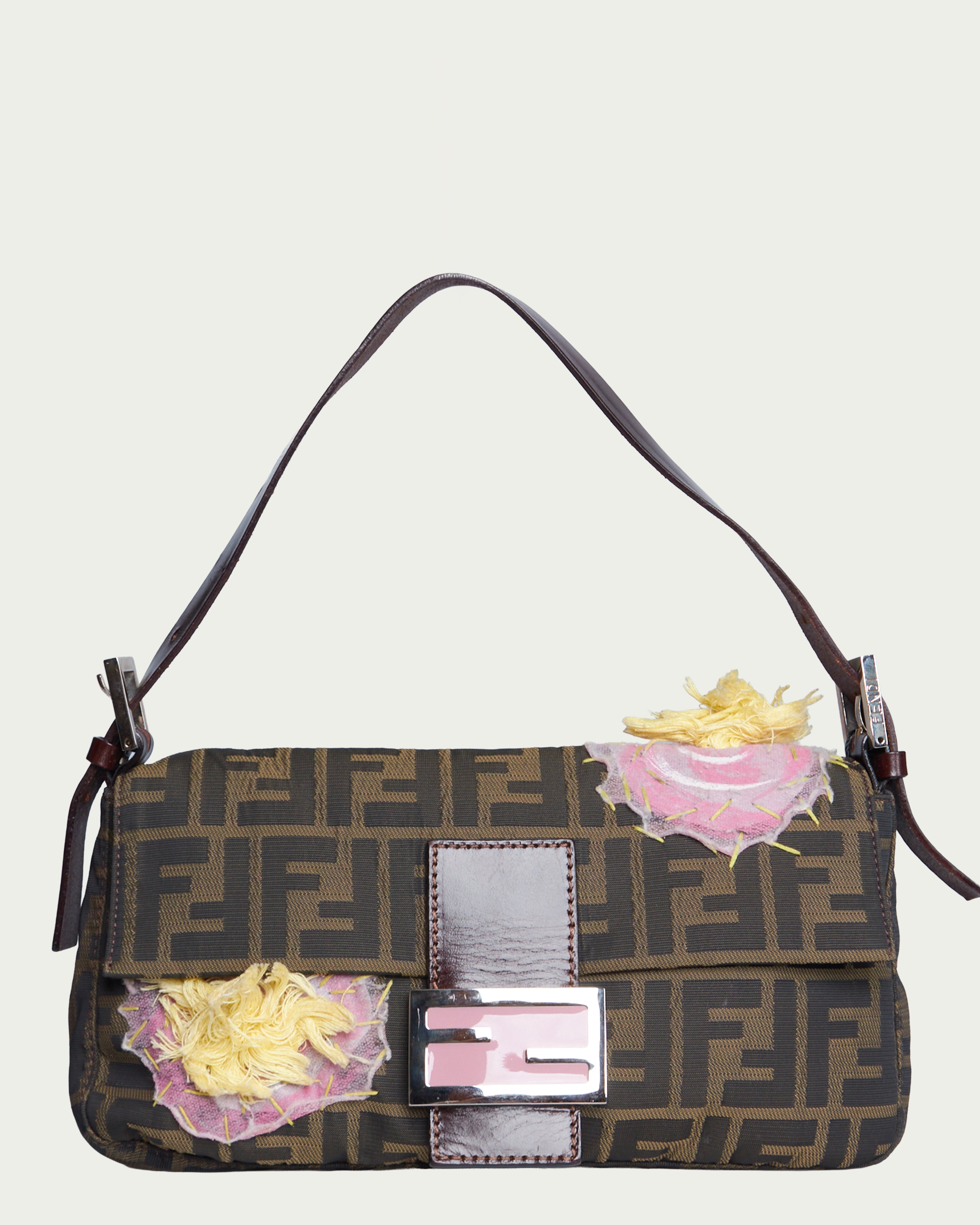 Fendi Patchwork Zucchino Baguette