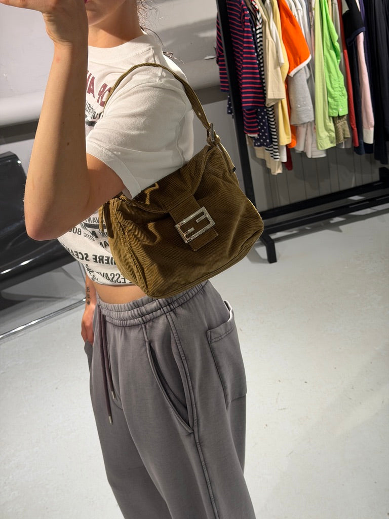 Fendi Corduroy Baguette Bag