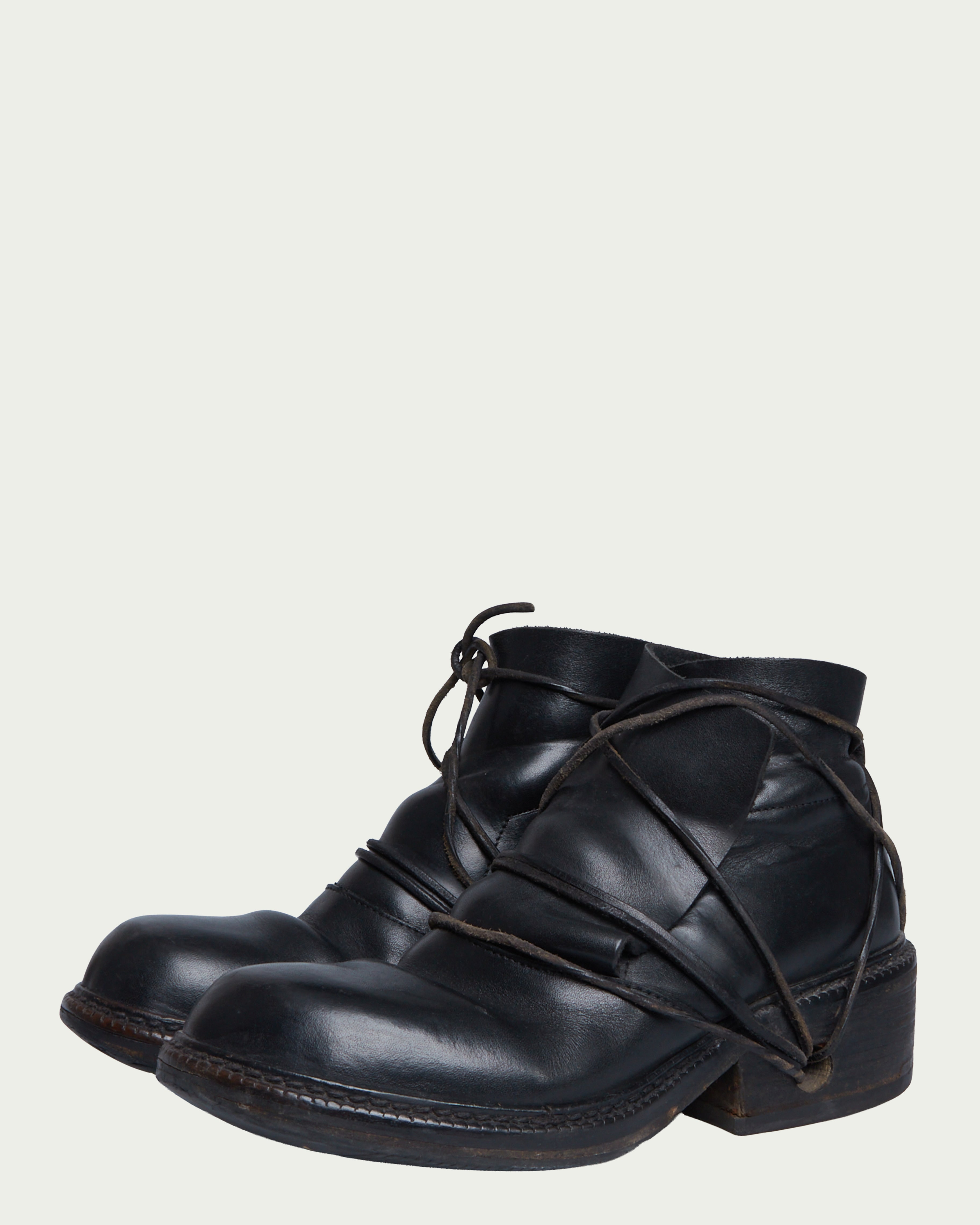 Dirk Bikkembergs leather lace-through heel boots