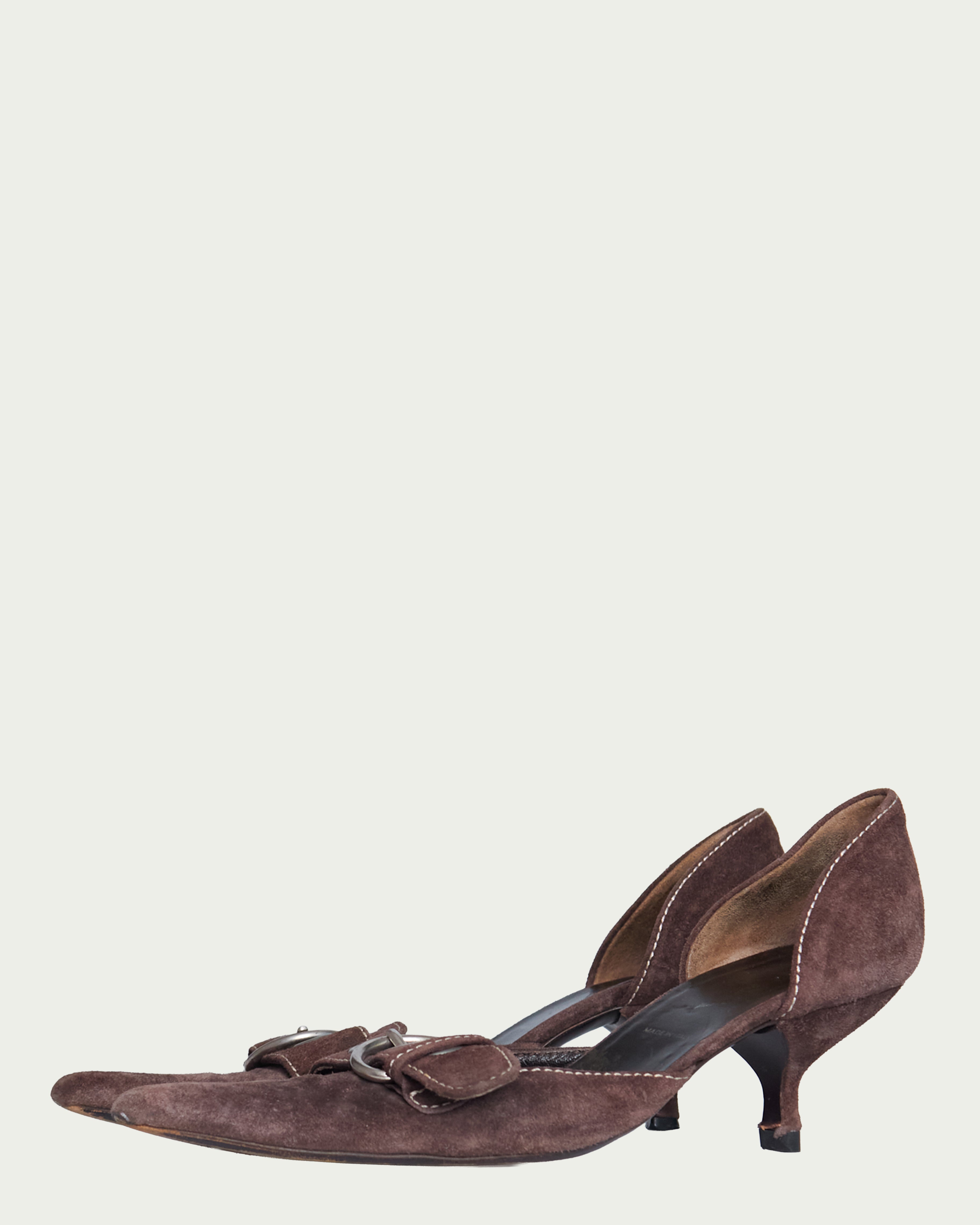 Prada suede d'orsay kitten heels