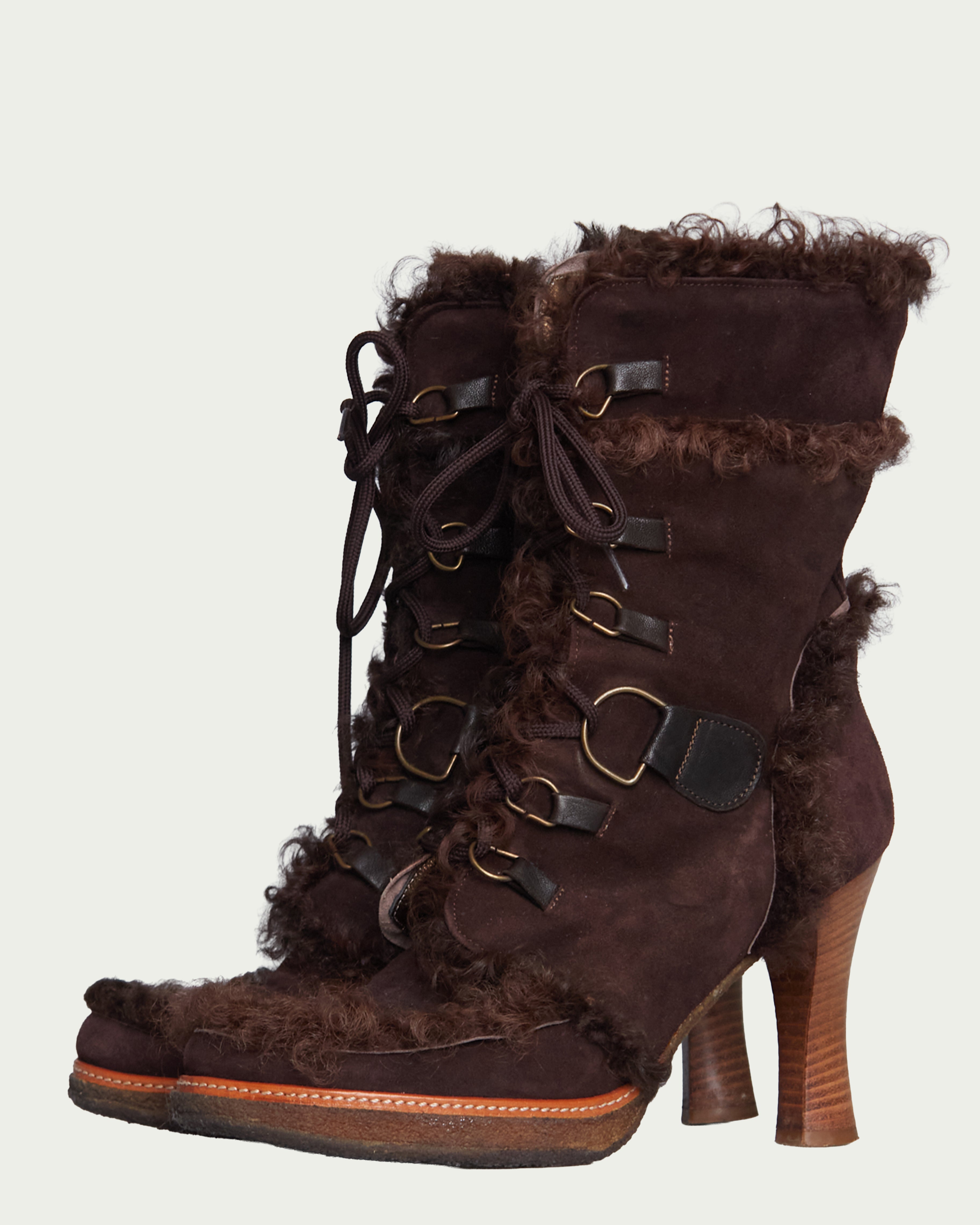 Dolce & Gabbana suede fur boots