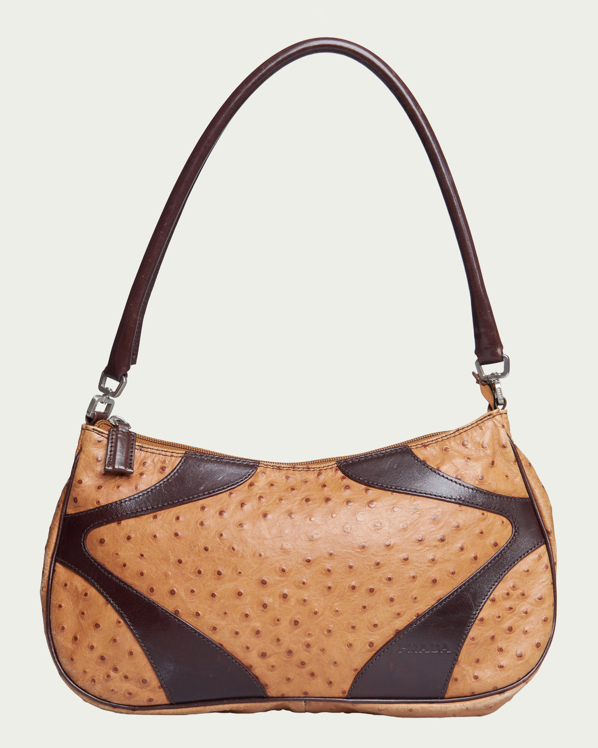 Prada Ostrich Leather Shoulder Bag
