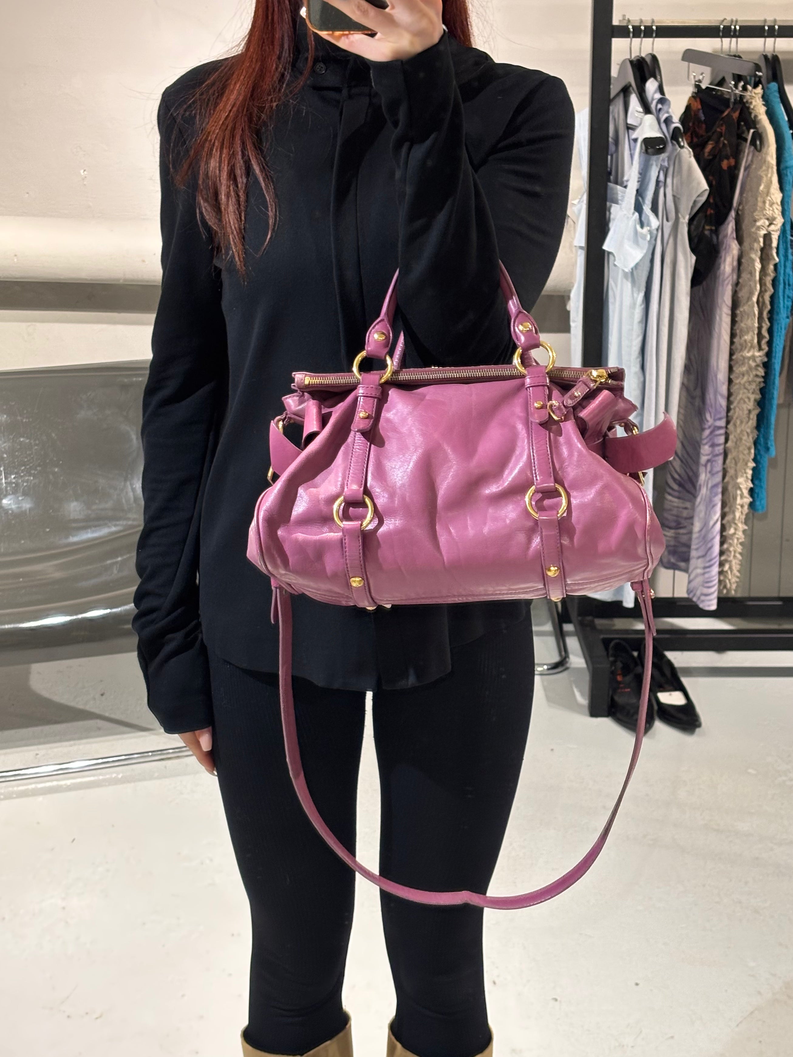 Miu Miu Vitello Lux Bow