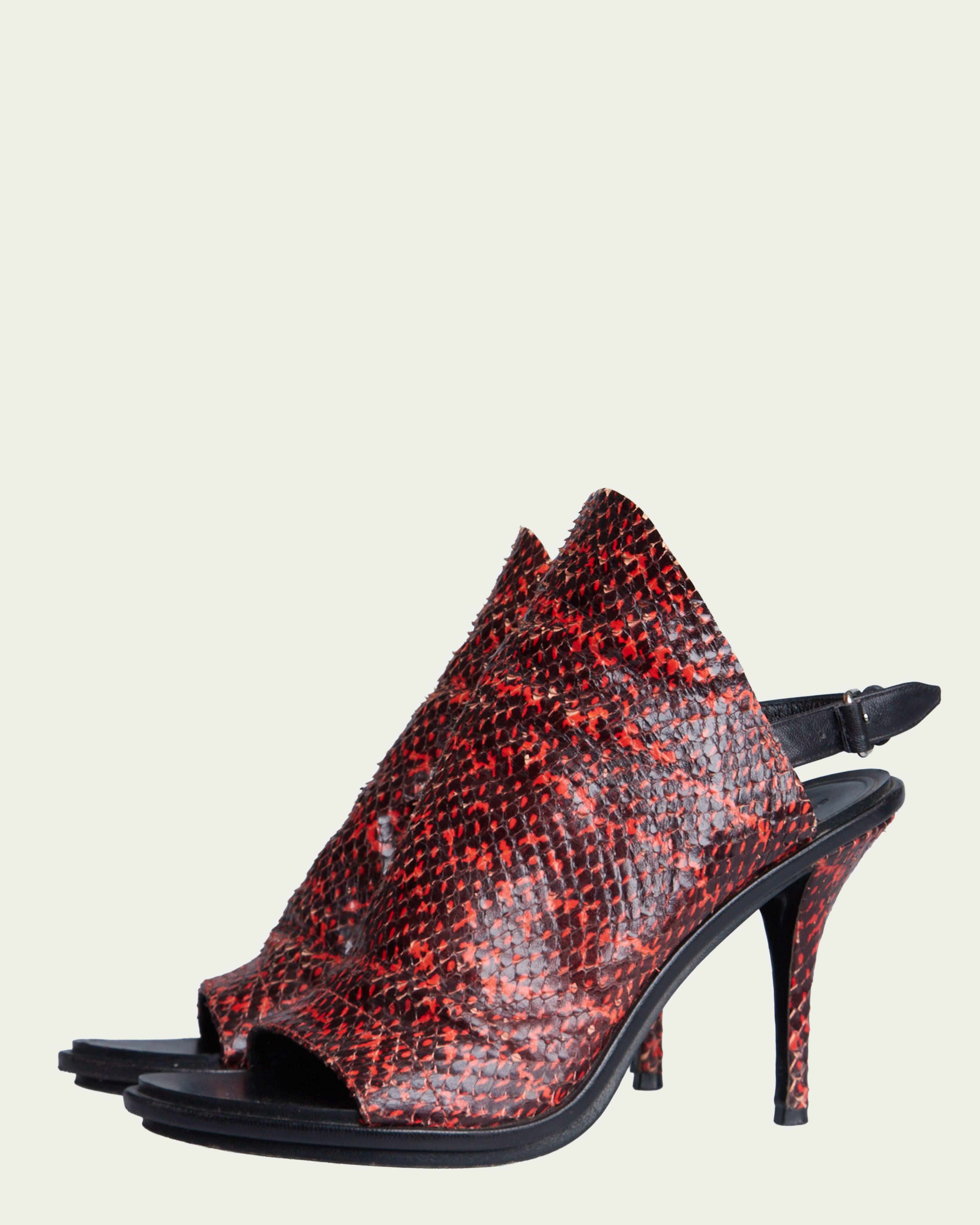 Balenciaga glove snake-embossed stiletto heels