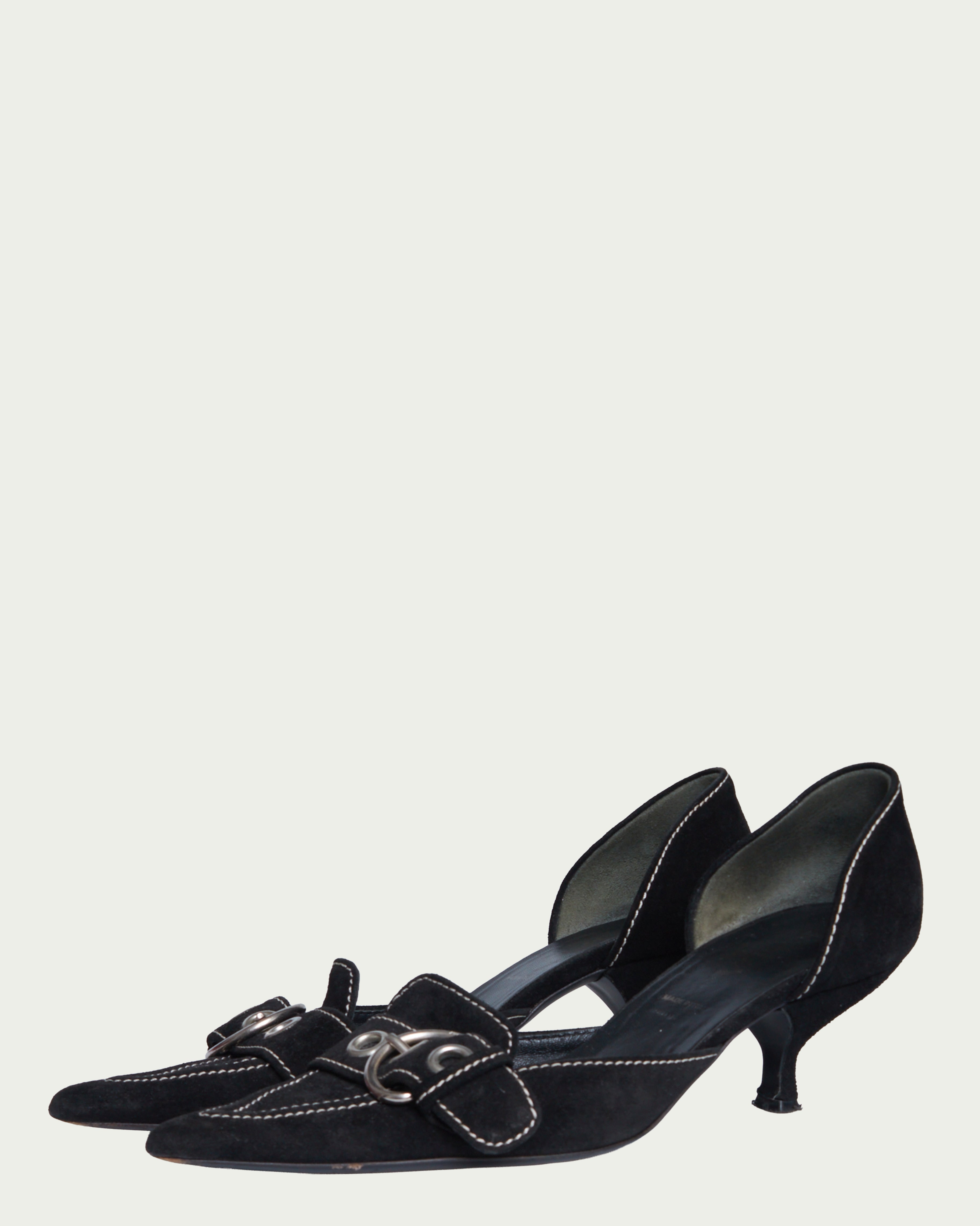 Prada mary-jane suede kitten-heels