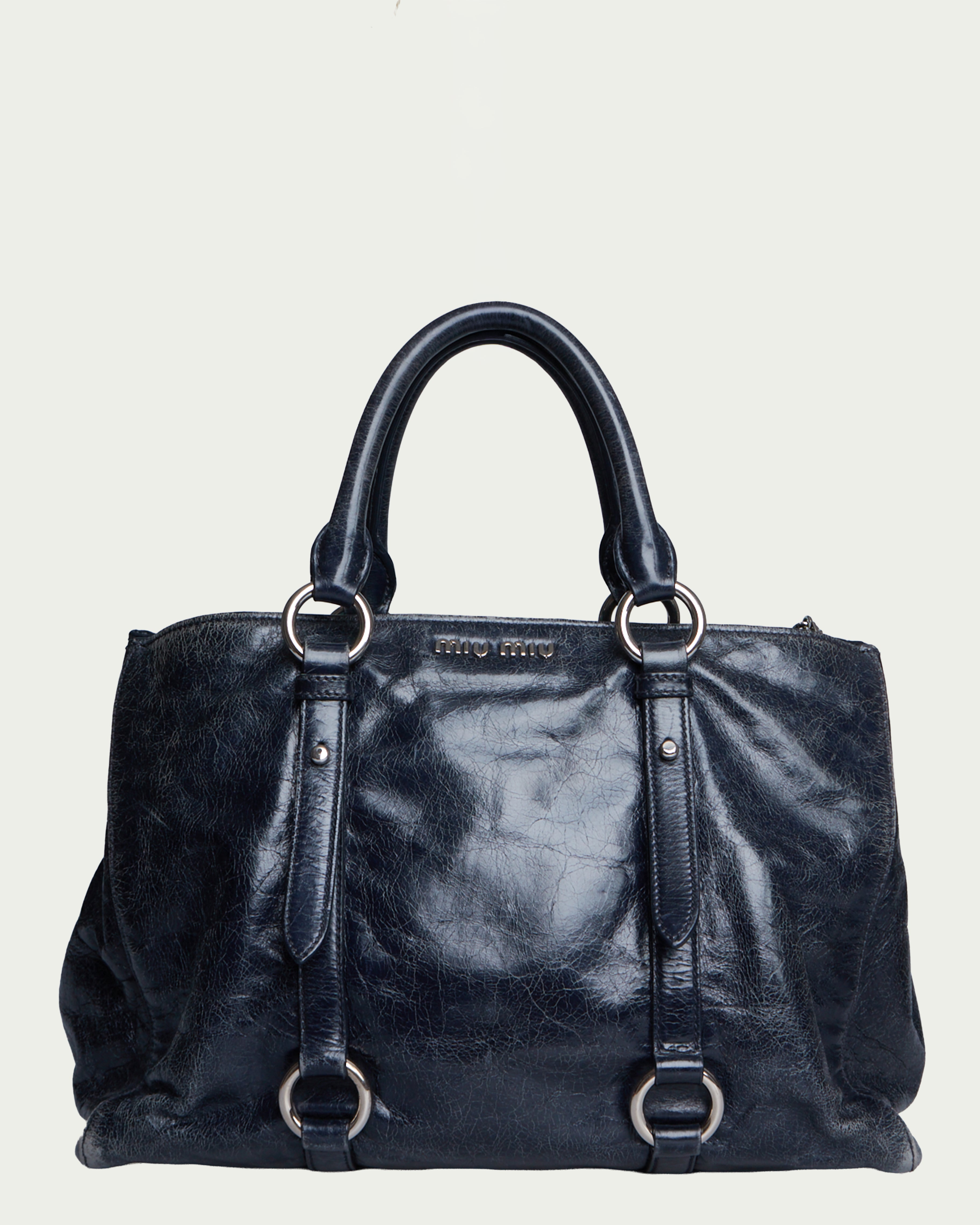 Miu Miu Vitello Lux Bow Tote