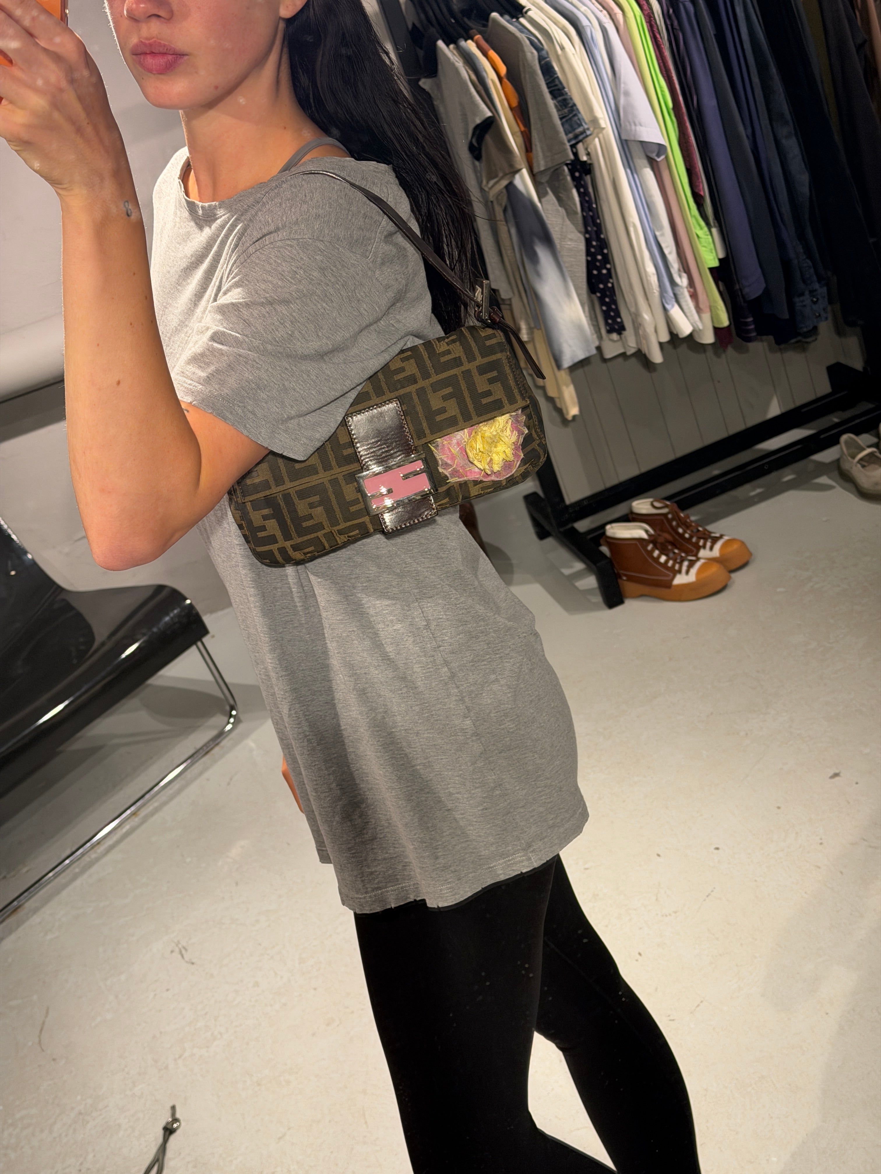 Fendi Patchwork Zucchino Baguette