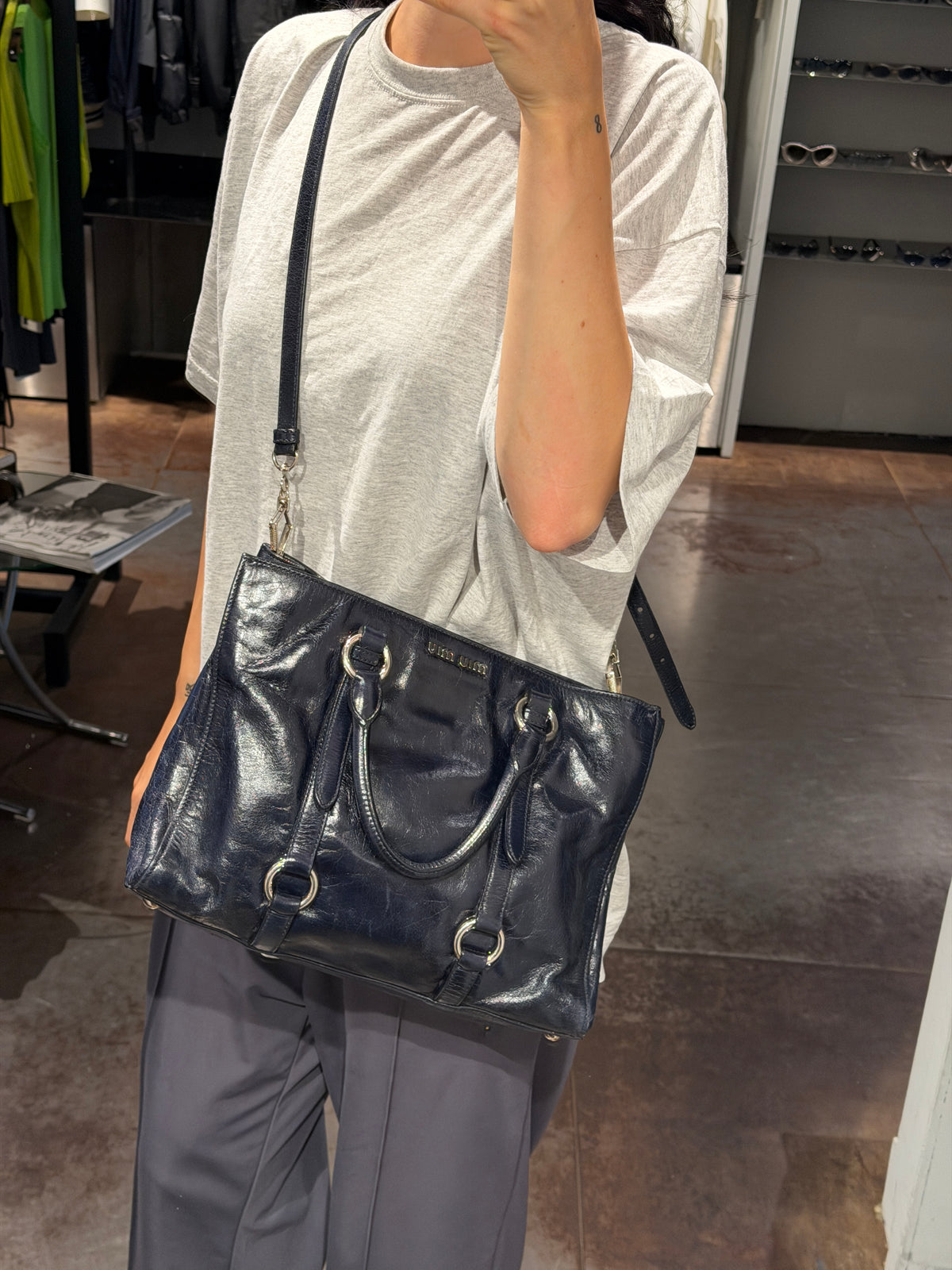 Miu Miu Vitello Lux Bow Tote