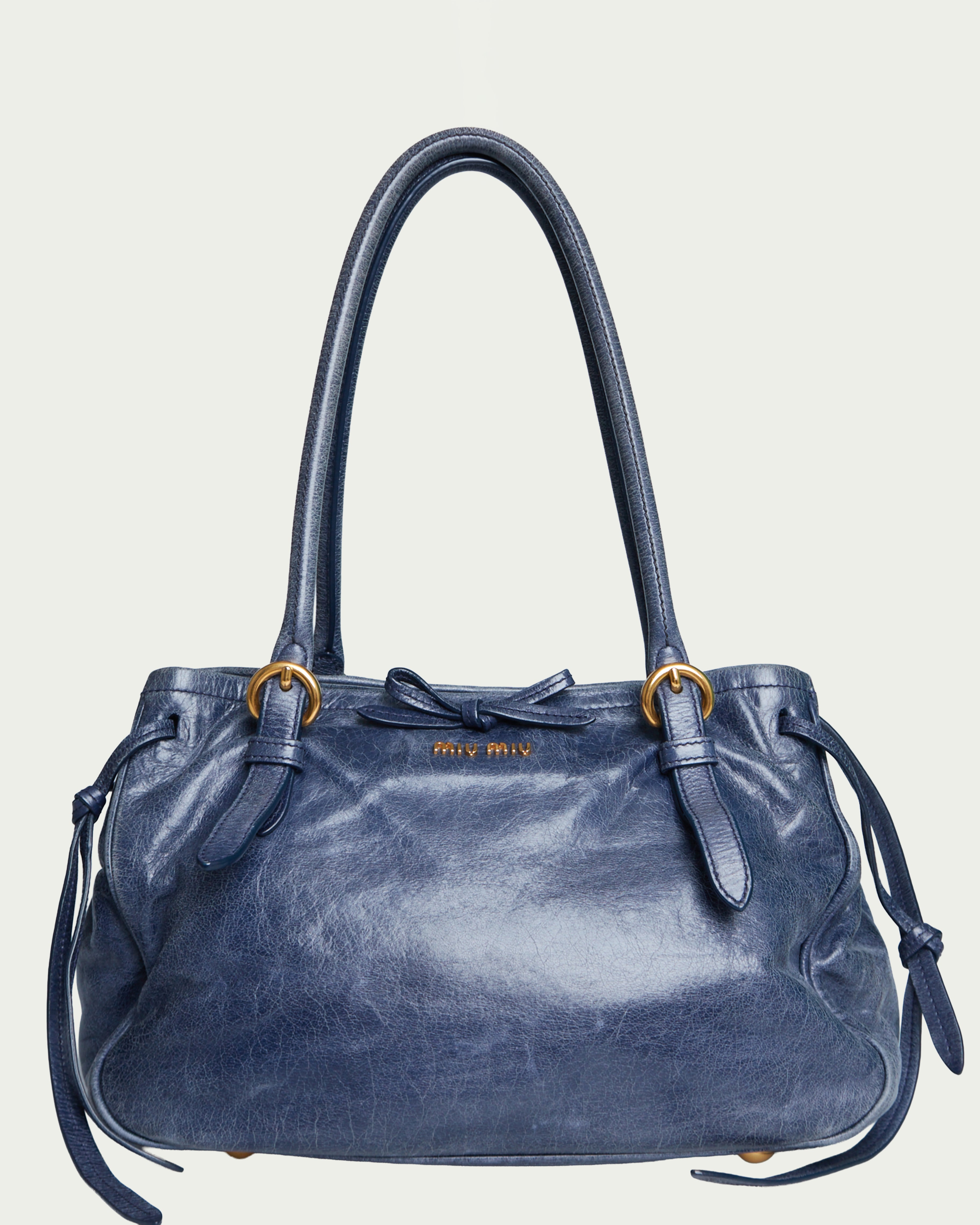 Miu Miu Vitello Lux Bow Shoulder Bag