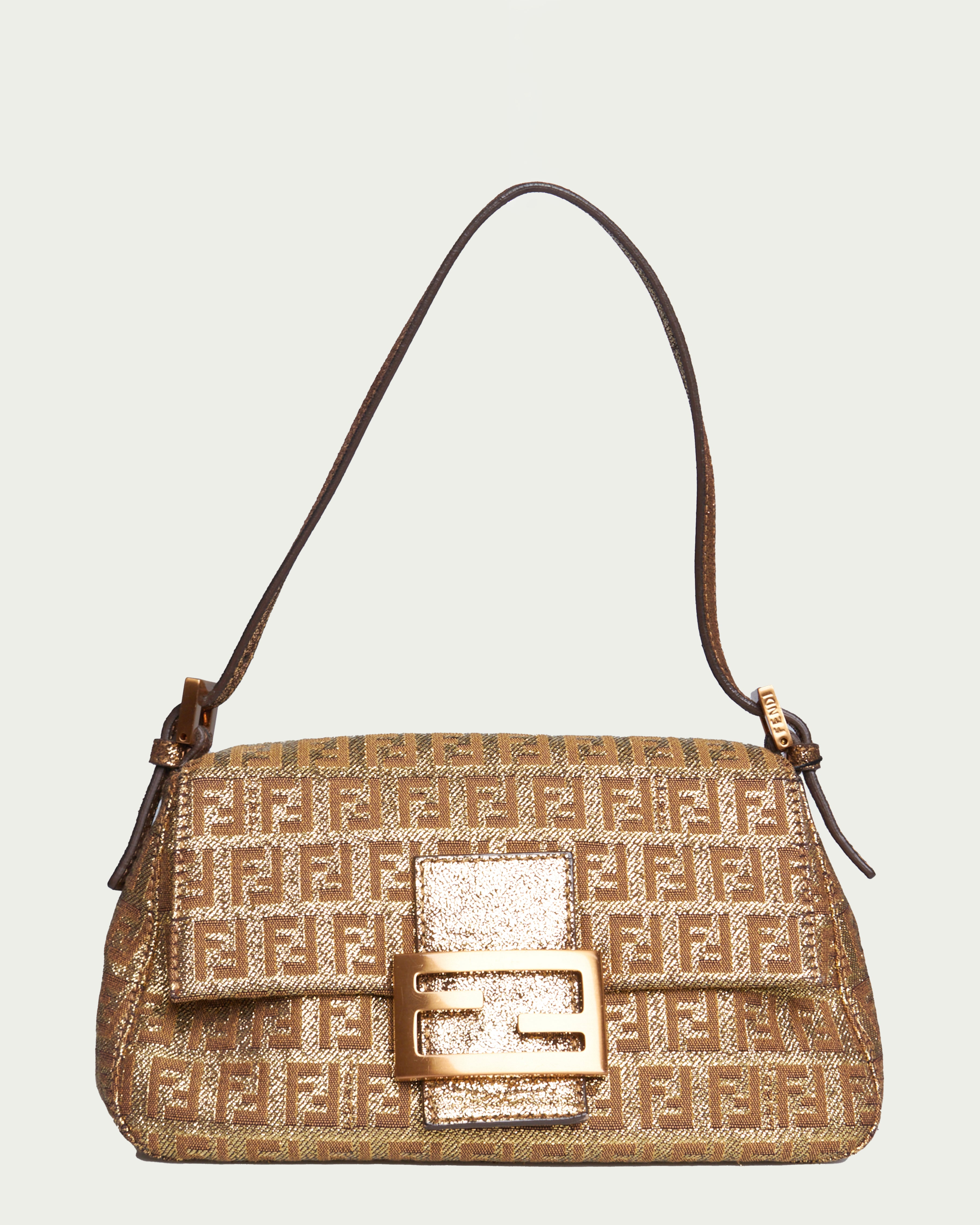 Fendi Metallic Zucca Mini Baguette