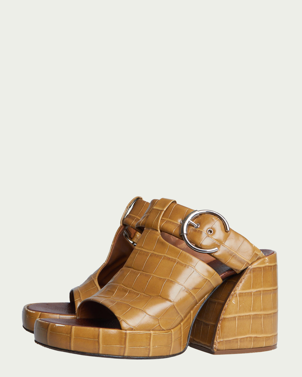 Chloé wave croc-embossed leather sandals