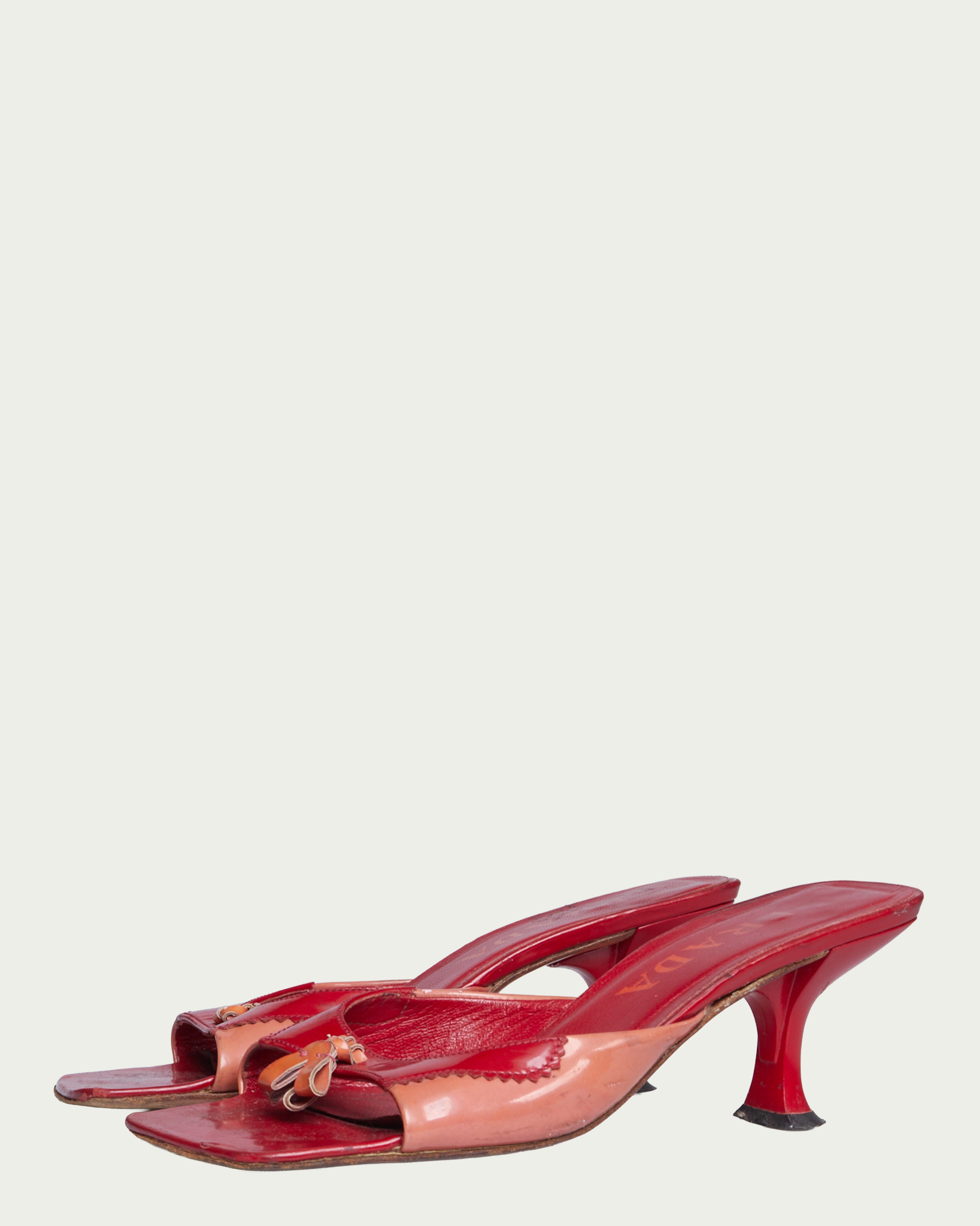 Prada patent tassel mules