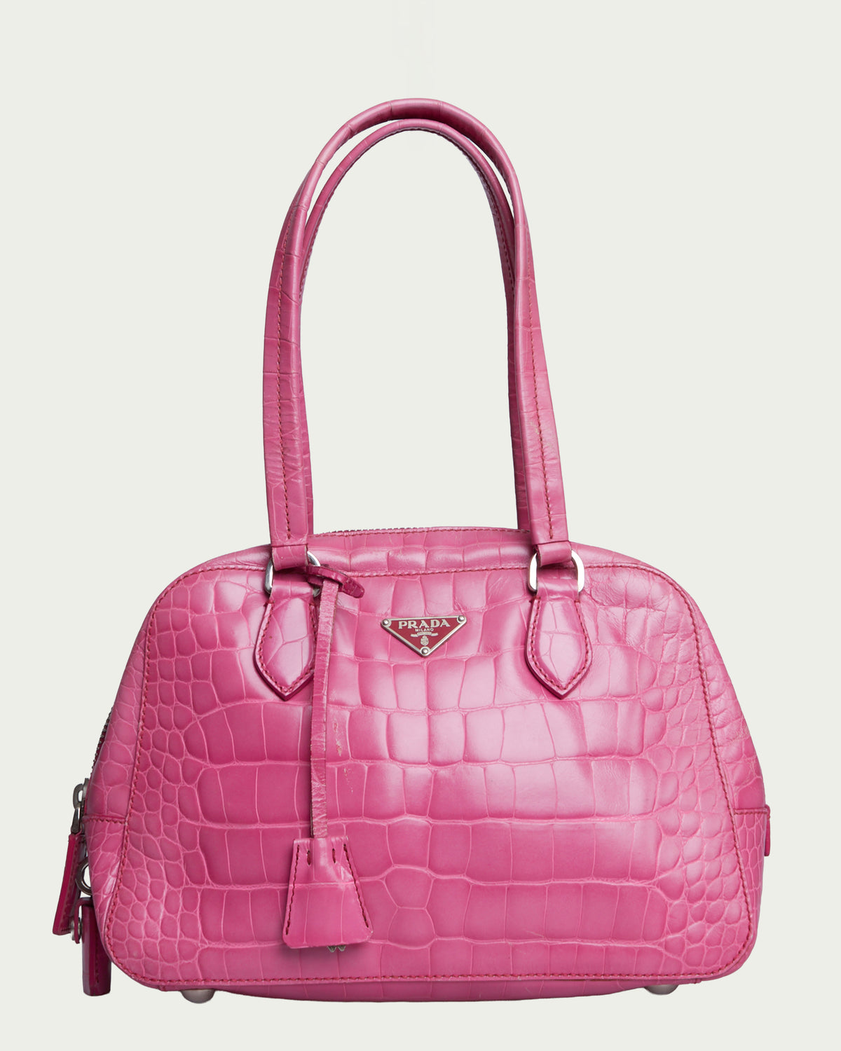 Prada St. Crocco Lucido Bauletto Bag
