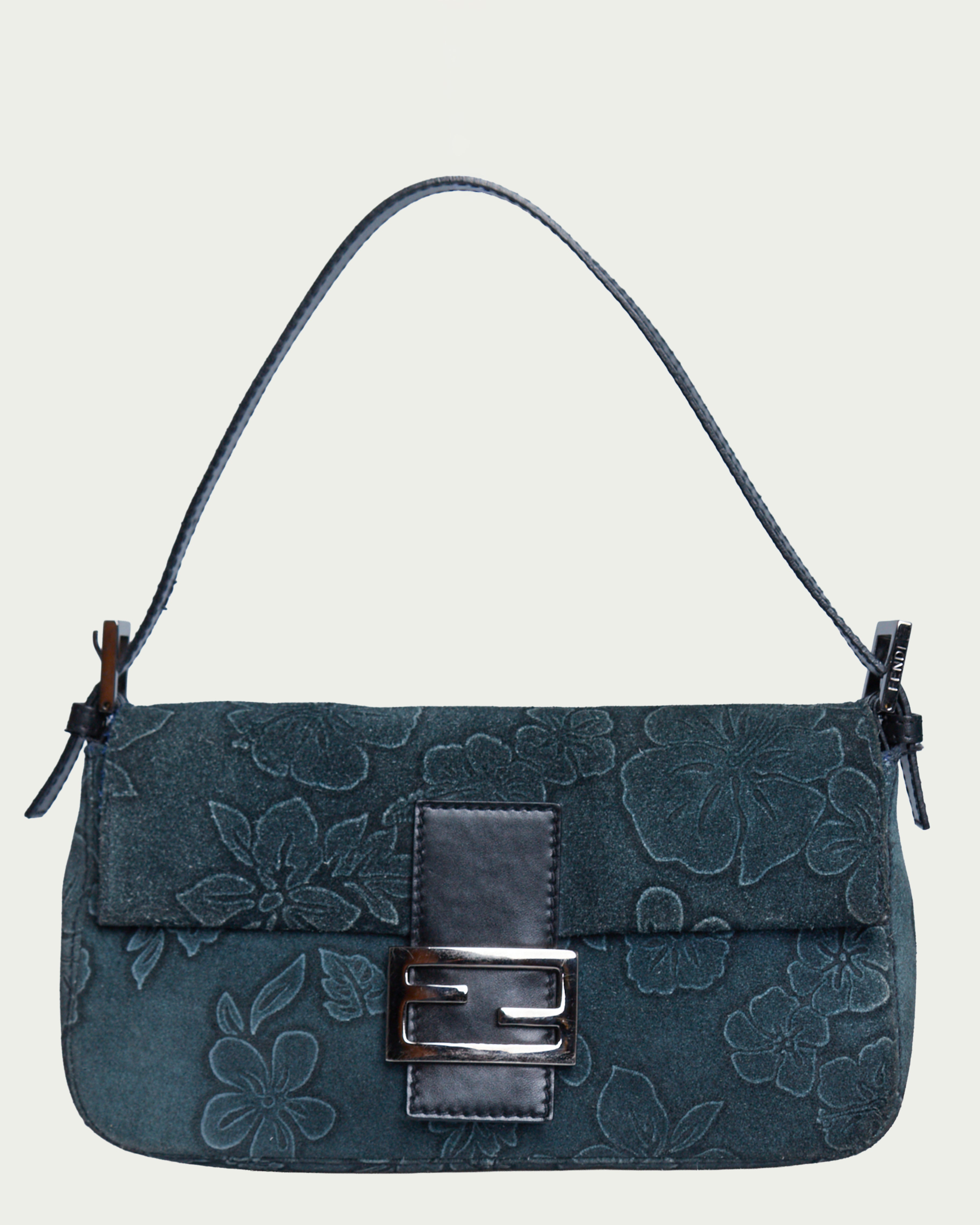 Fendi Baguette Floral Suede Bag