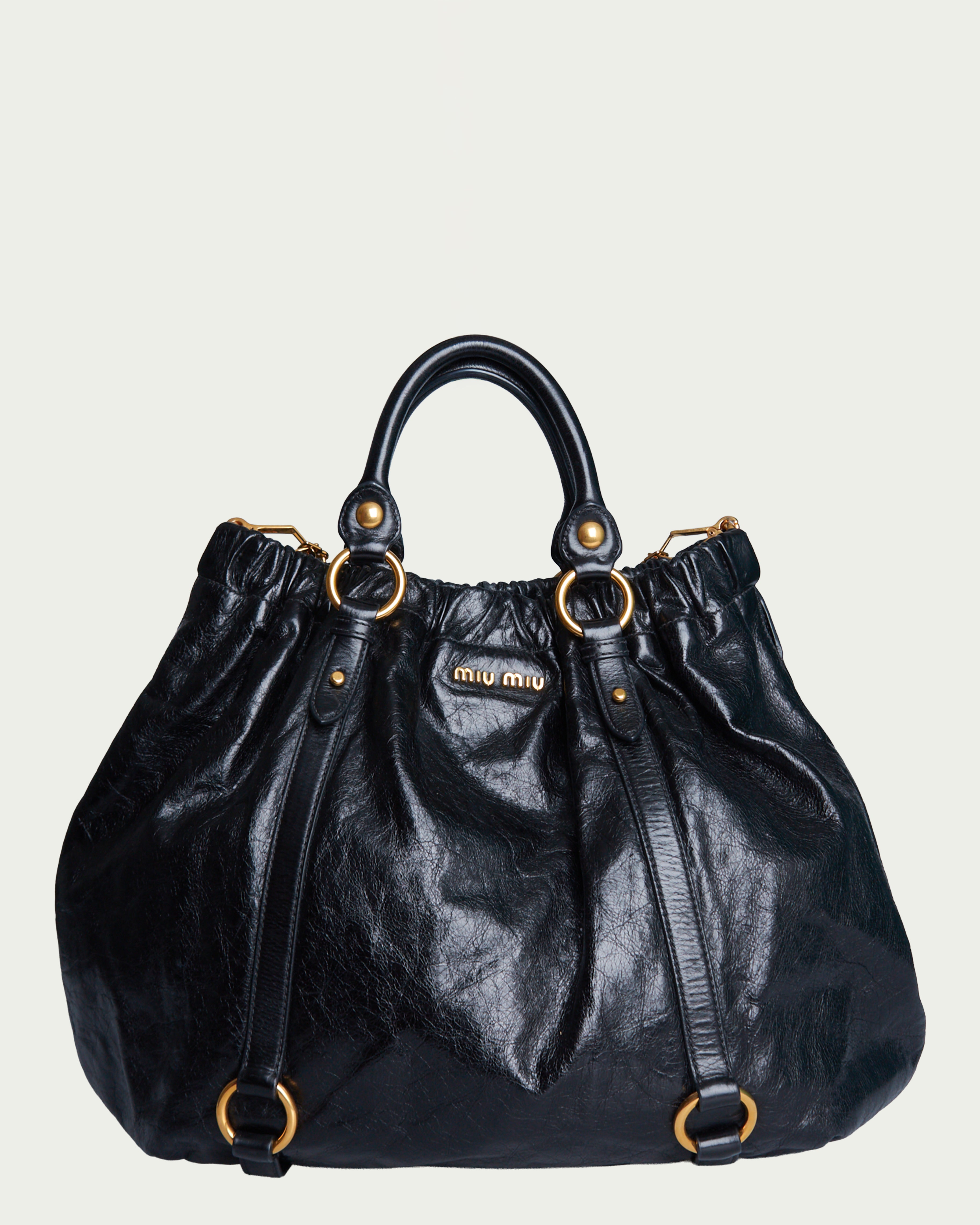 Miu Miu Vitello Lux Bow Large Bag