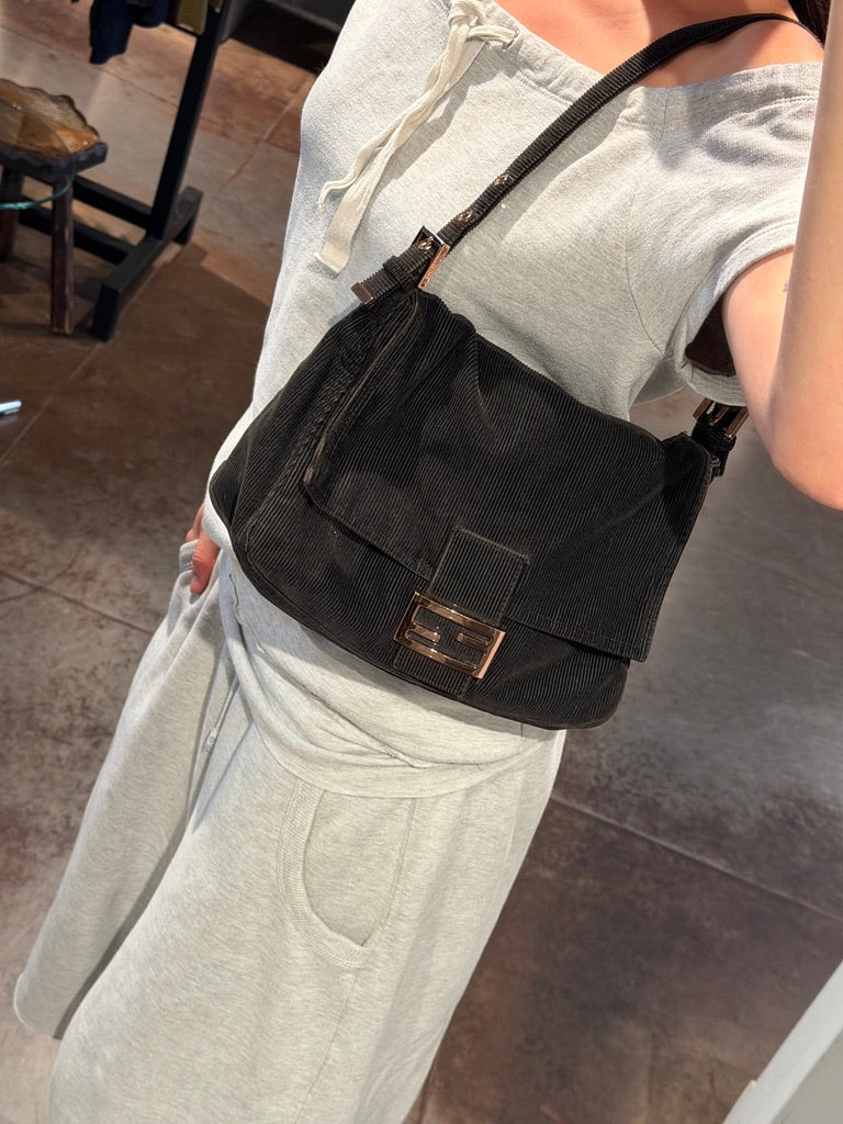 Fendi Corduroy Baguette Bag