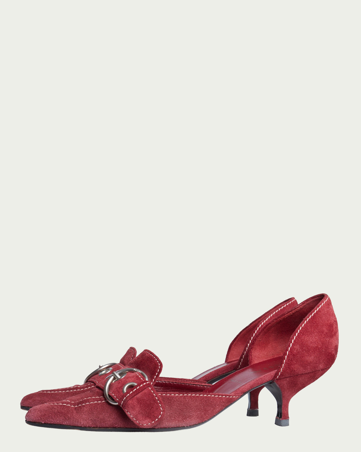 Prada suede d'Orsay kitten heels