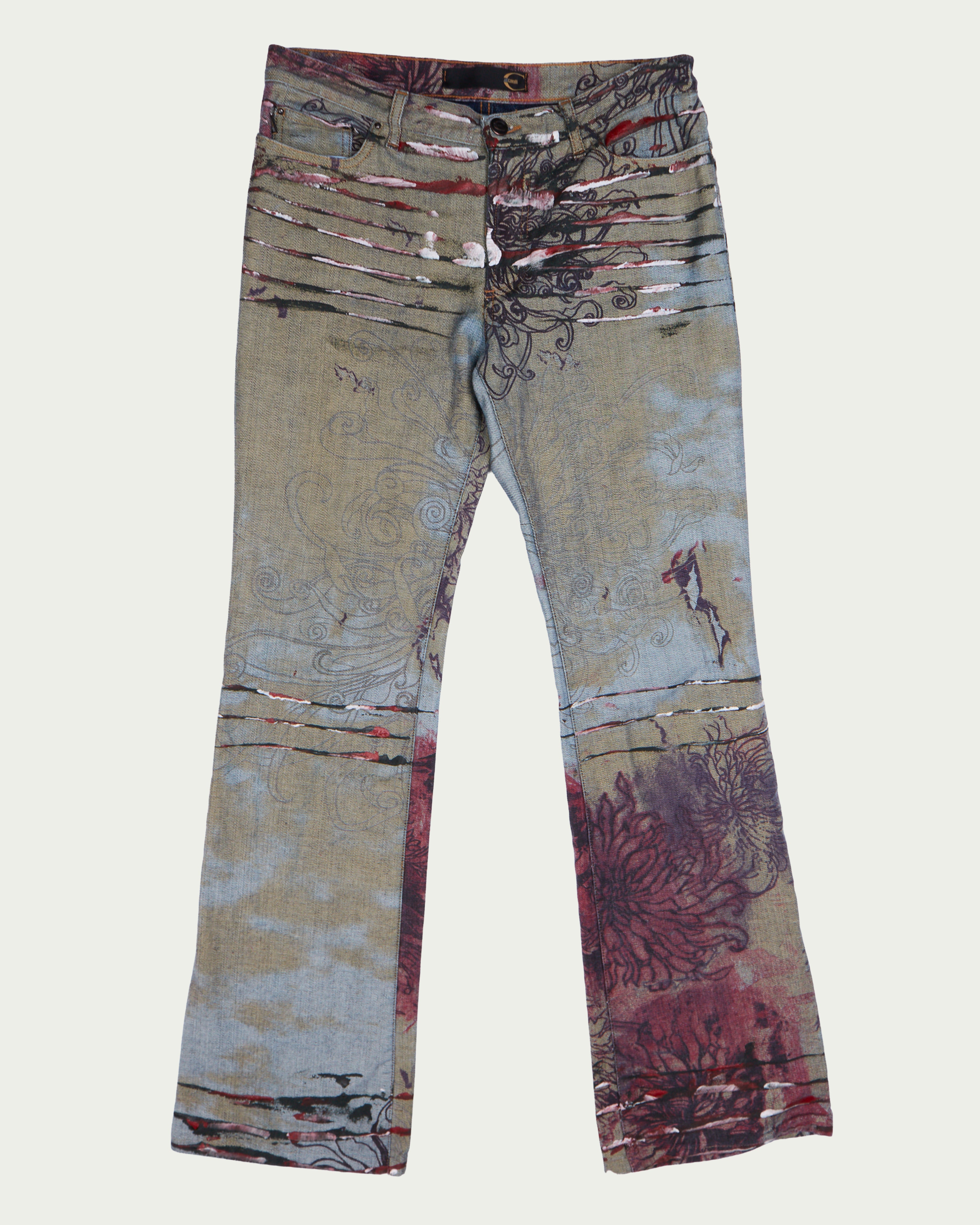 Just Cavalli Screen Printed Denim