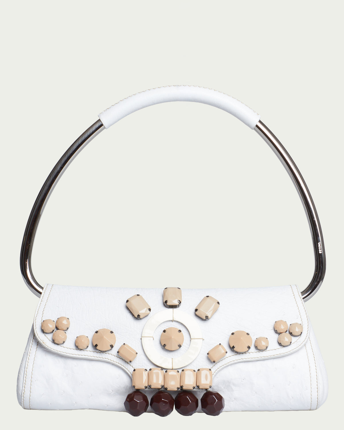Prada Ostrich Vitello Daino Shoulder Bag