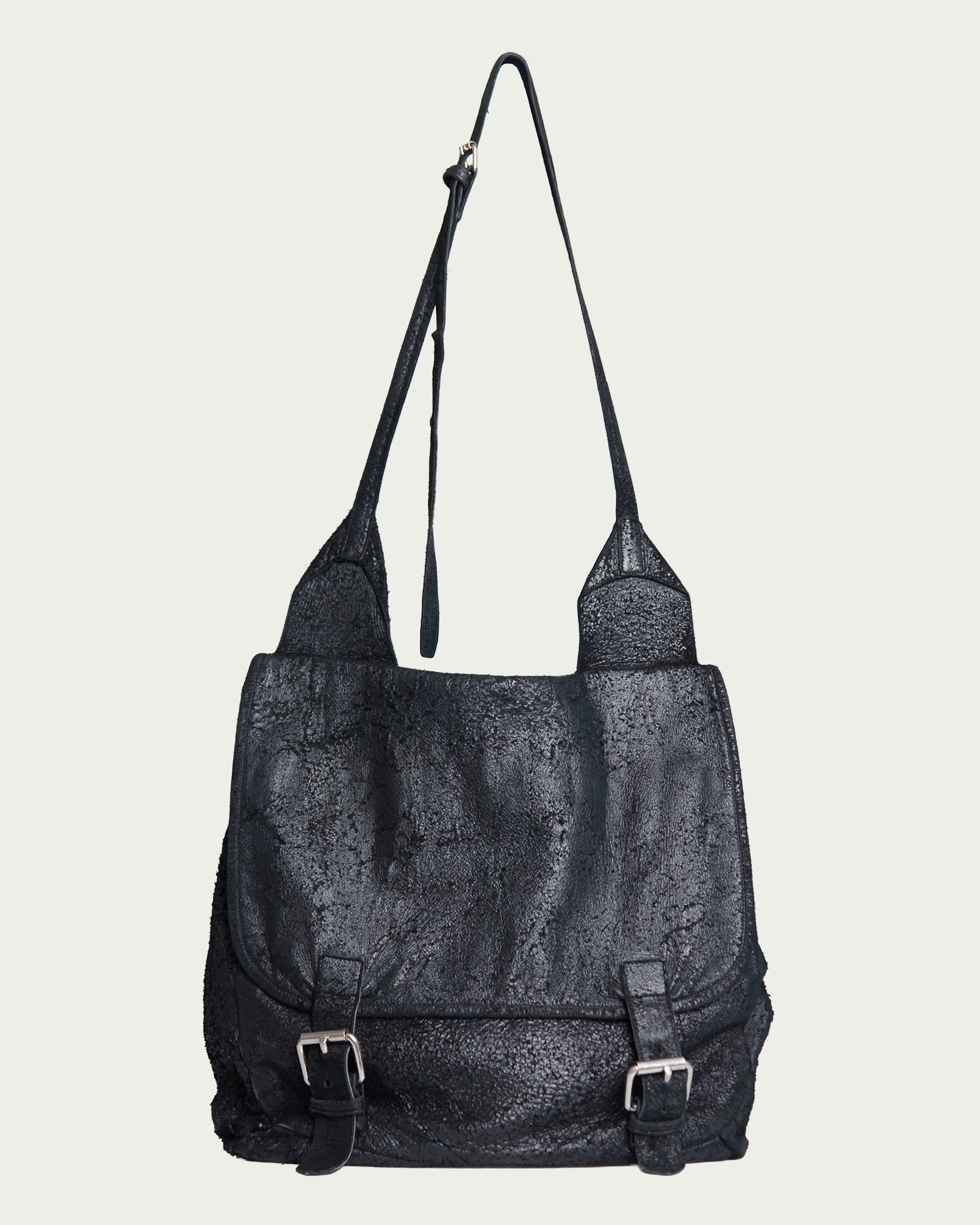Ann Demeulemeester Distressed Leather Shoulder Bag