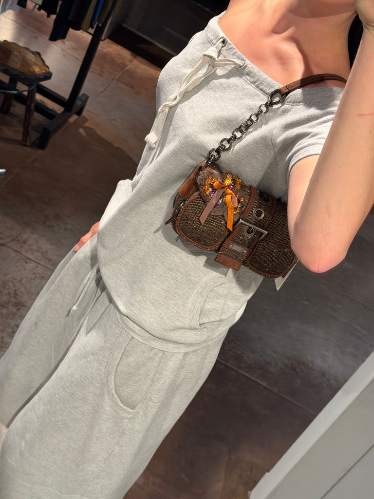 Prada Tweed Shoulder Bag