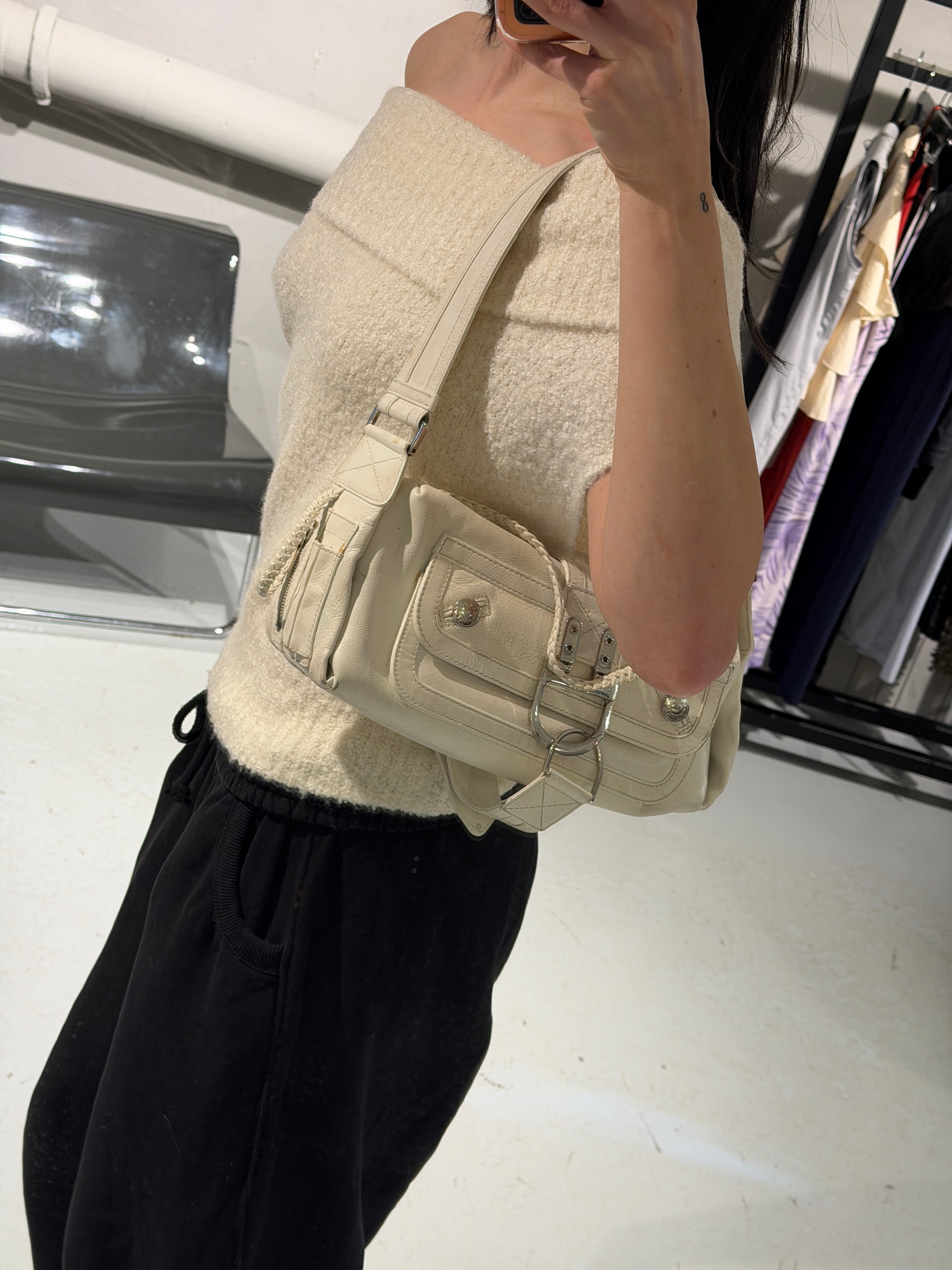 Christian Dior Flight Leather Shoulder Bag
