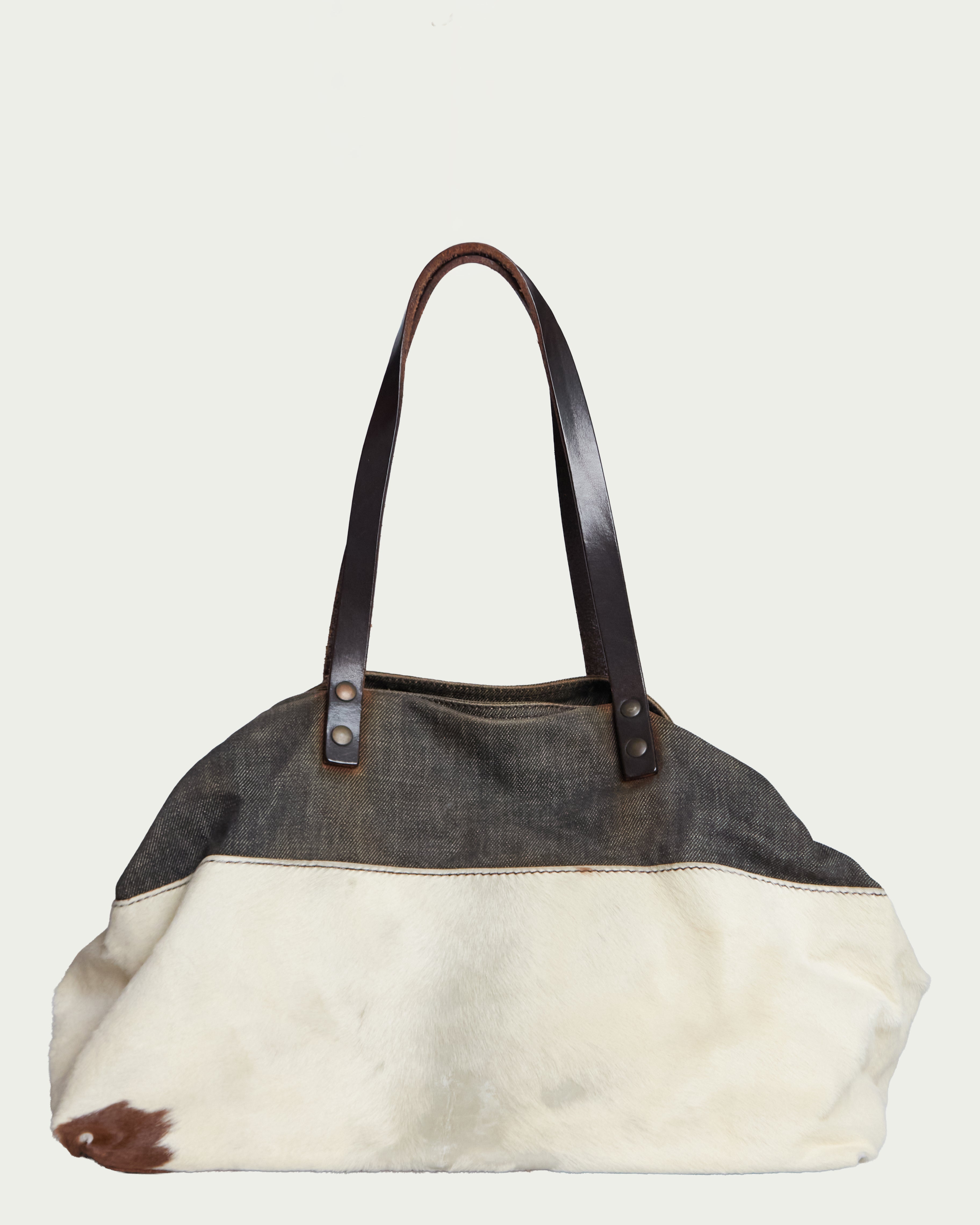 Miu Miu Denim Pony Hair Tote Bag Large