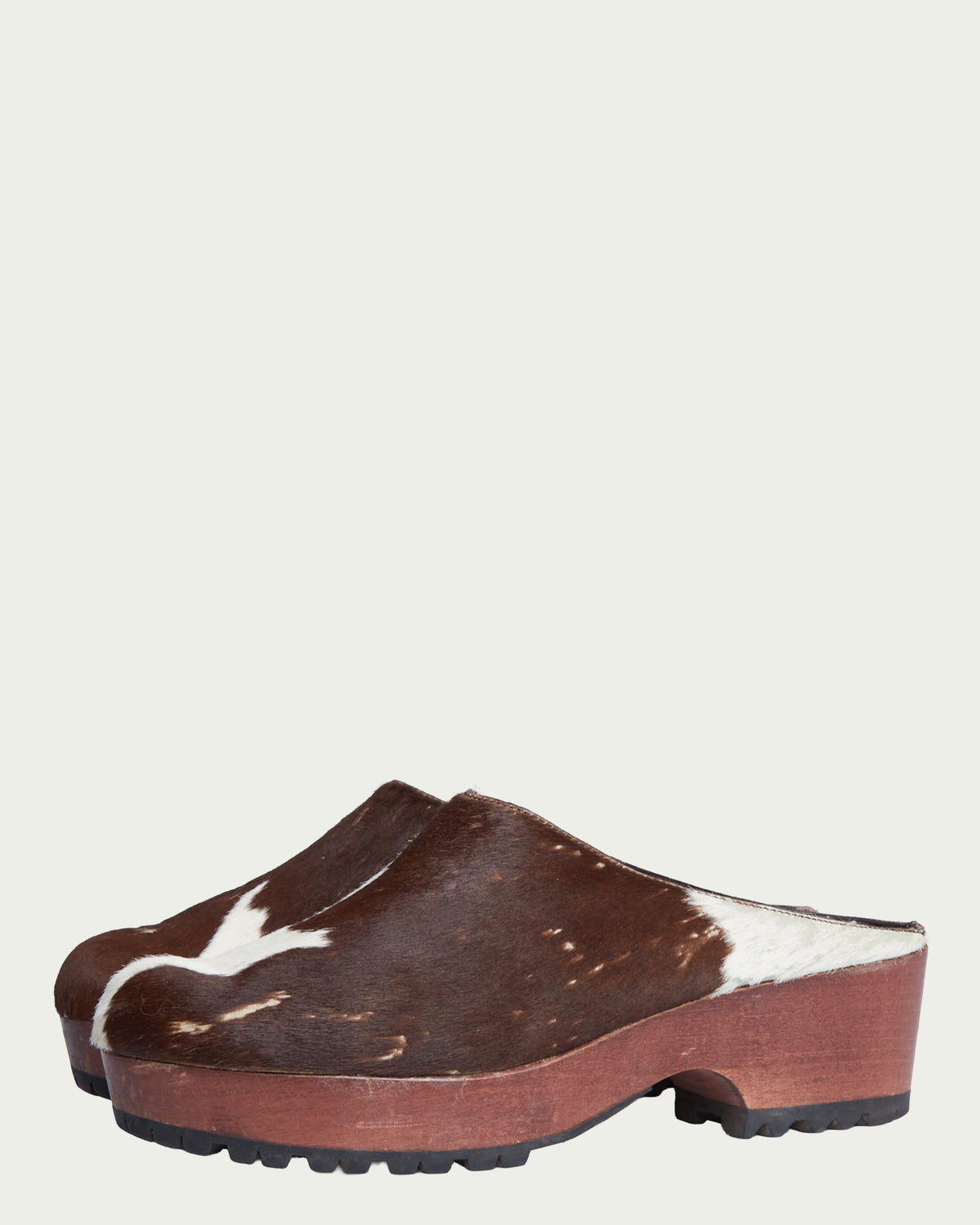 Miu Miu cow-print calf-hair clogs