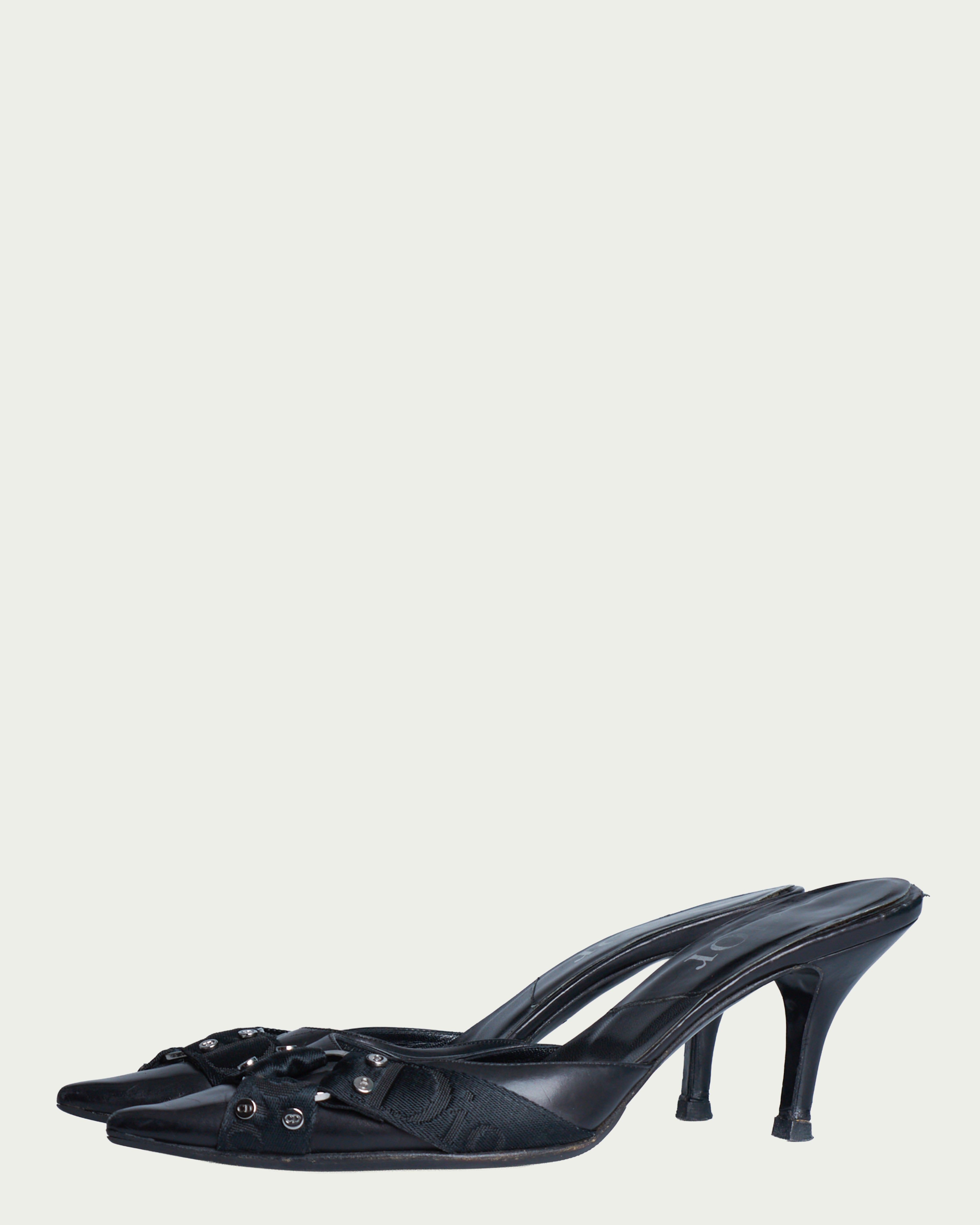 Dior leather bondage mules