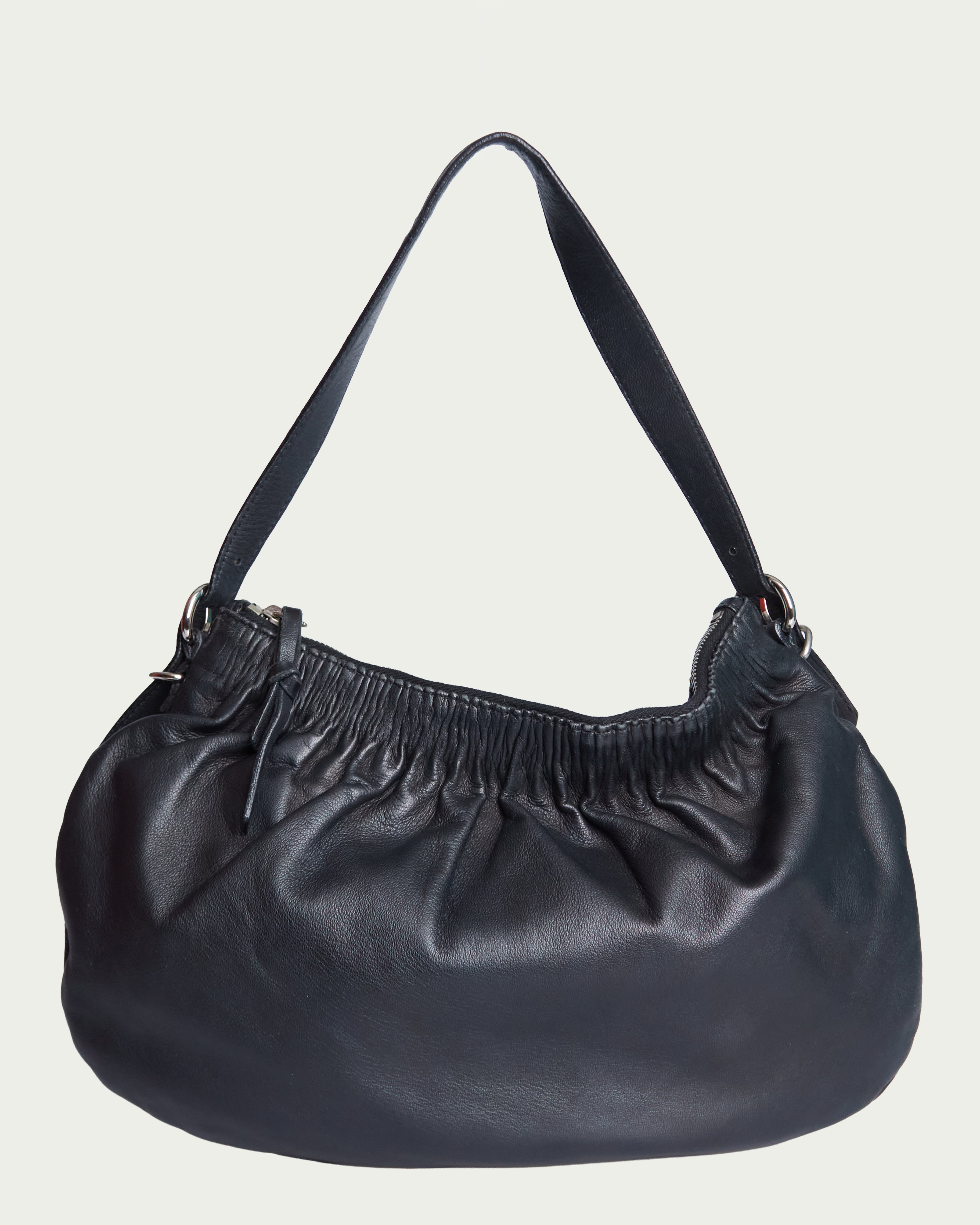 Miu Miu Gathered Leather Hobo Bag