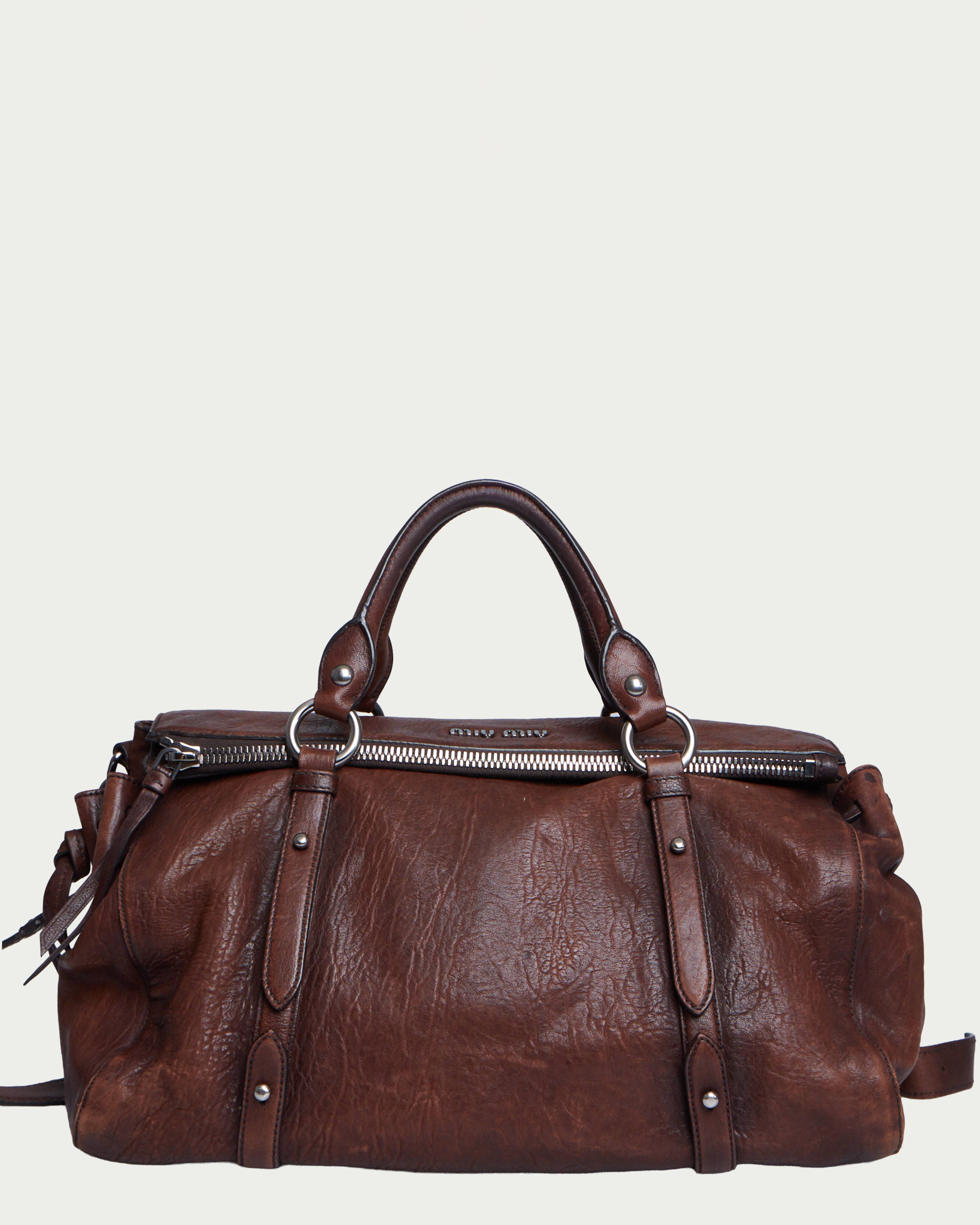 Miu Miu Vitello Lux Bow Weekender