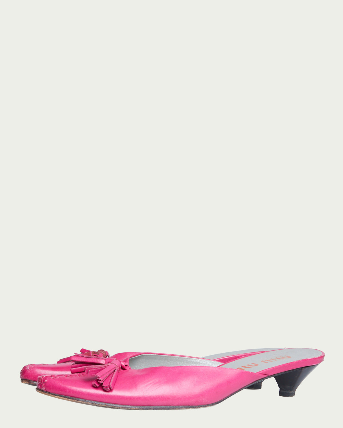 Miu Miu leather tassel mules