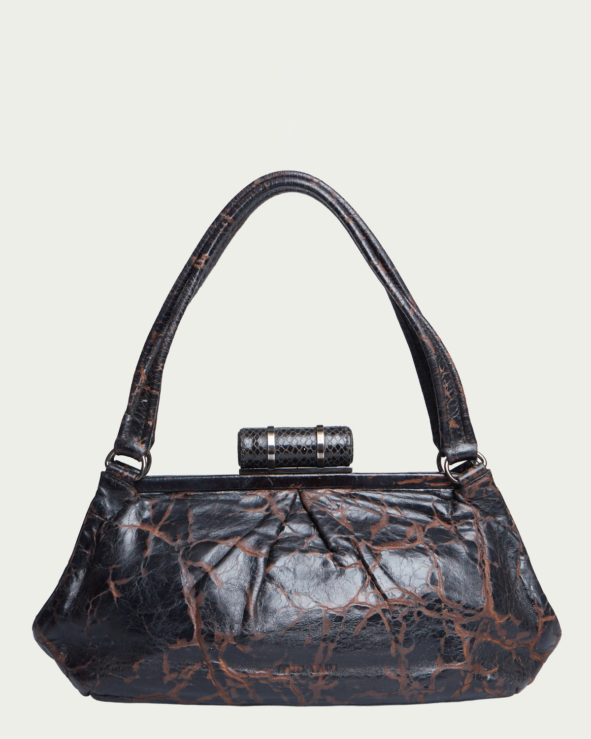 Miu Miu Cracked Leather Clutch Bag