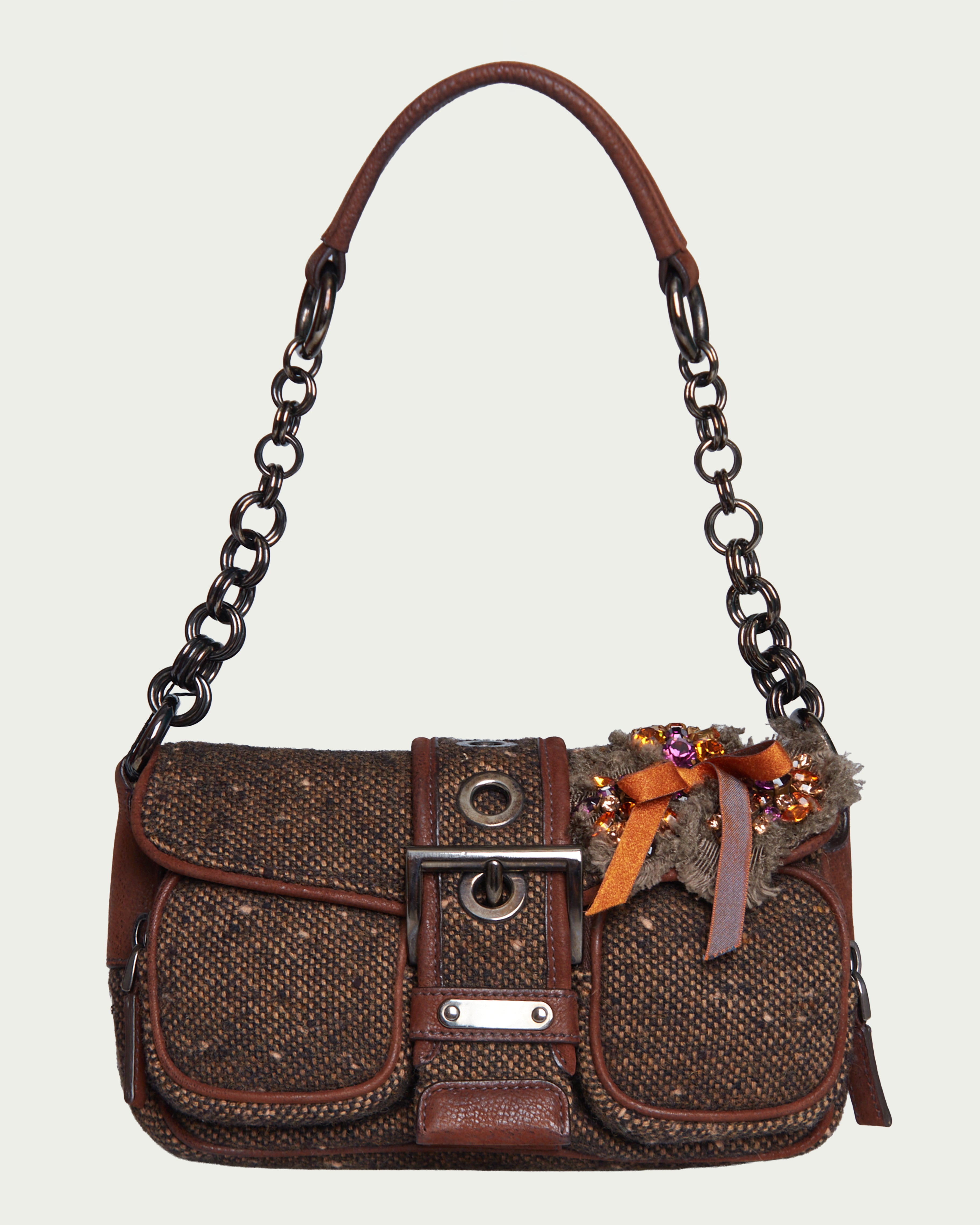 Prada Tweed Shoulder Bag
