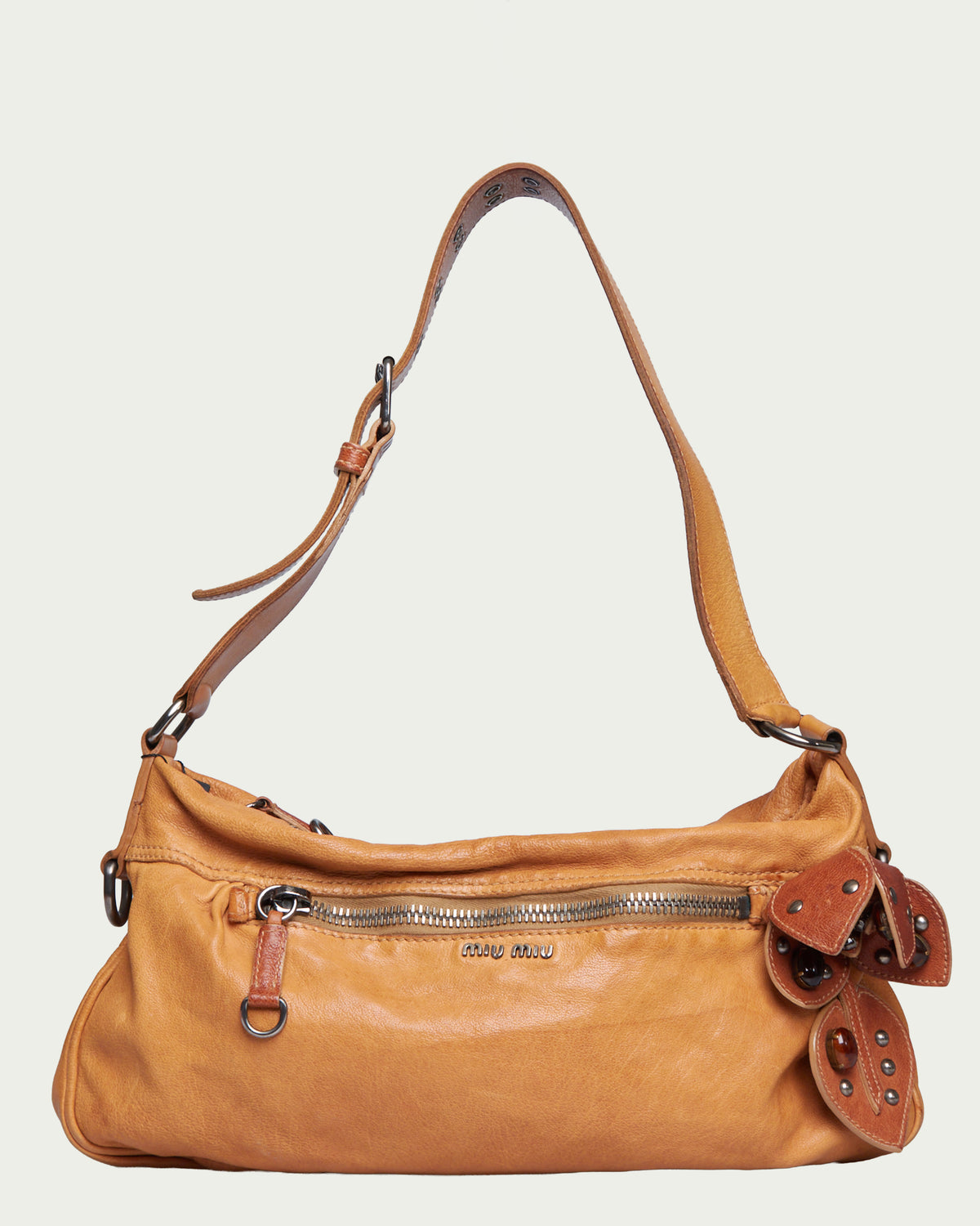 Miu Miu Floral Leather Shoulder Bag