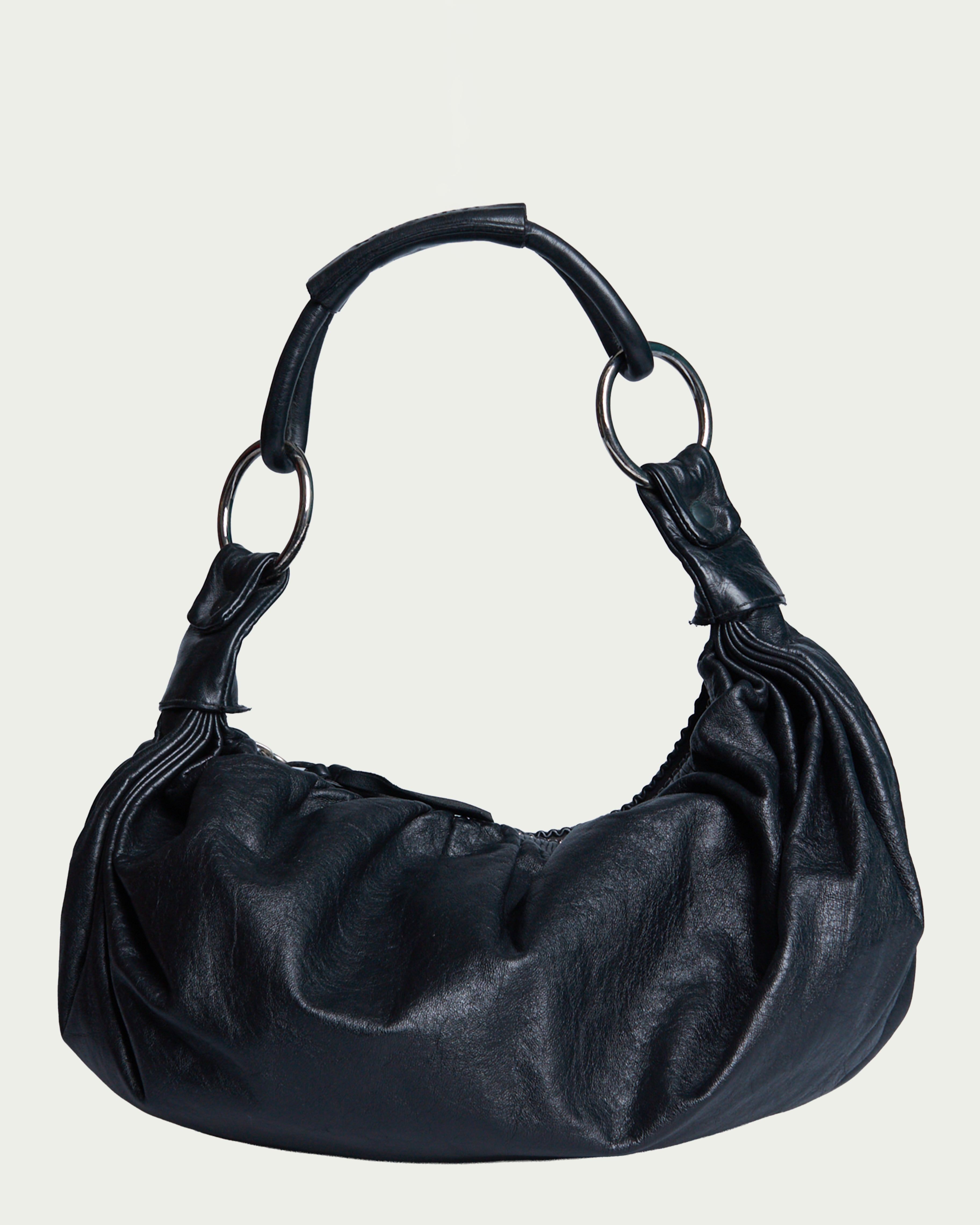 Miu Miu Gathered Leather Hobo Bag