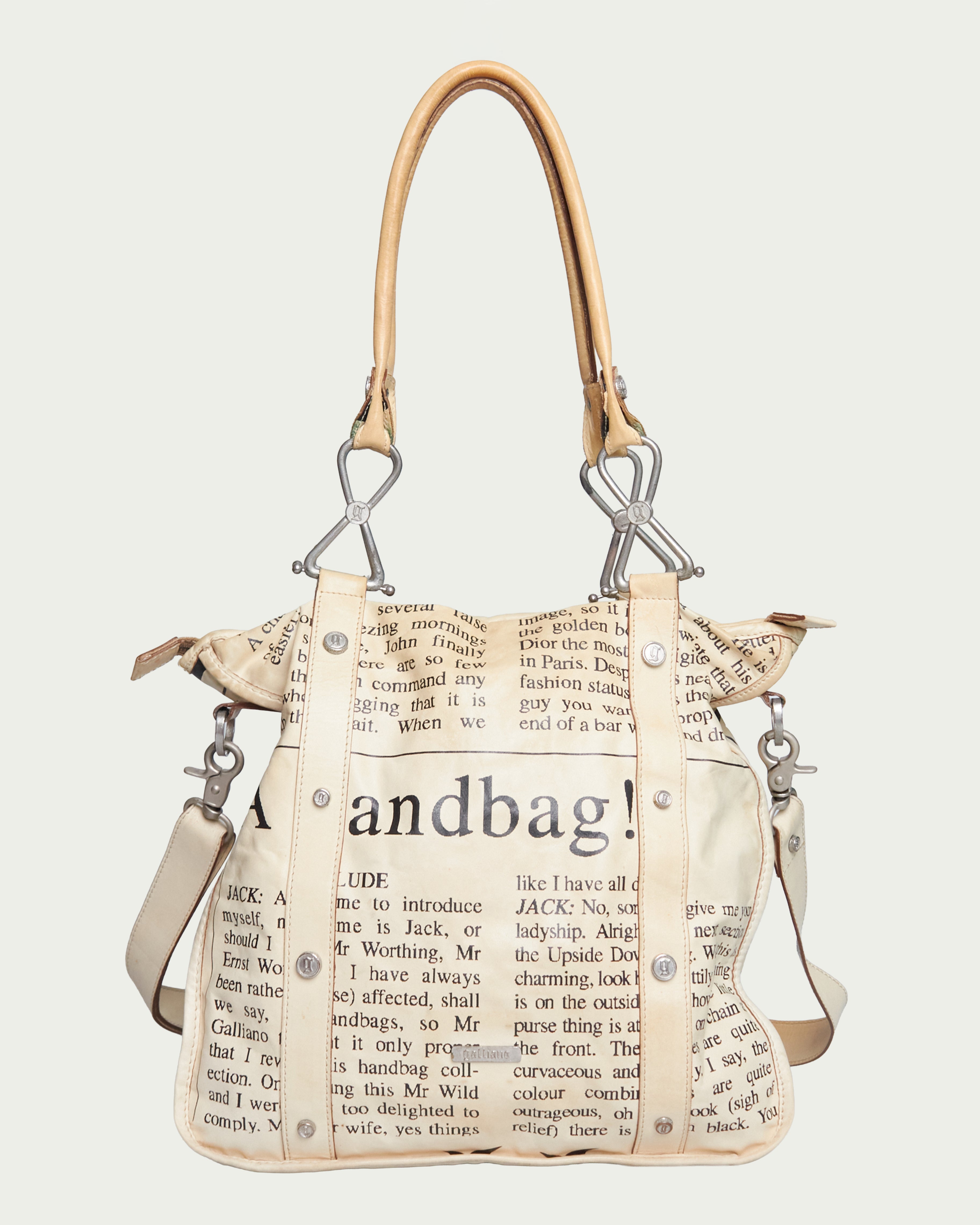 John Galliano Newspaper Print Bag