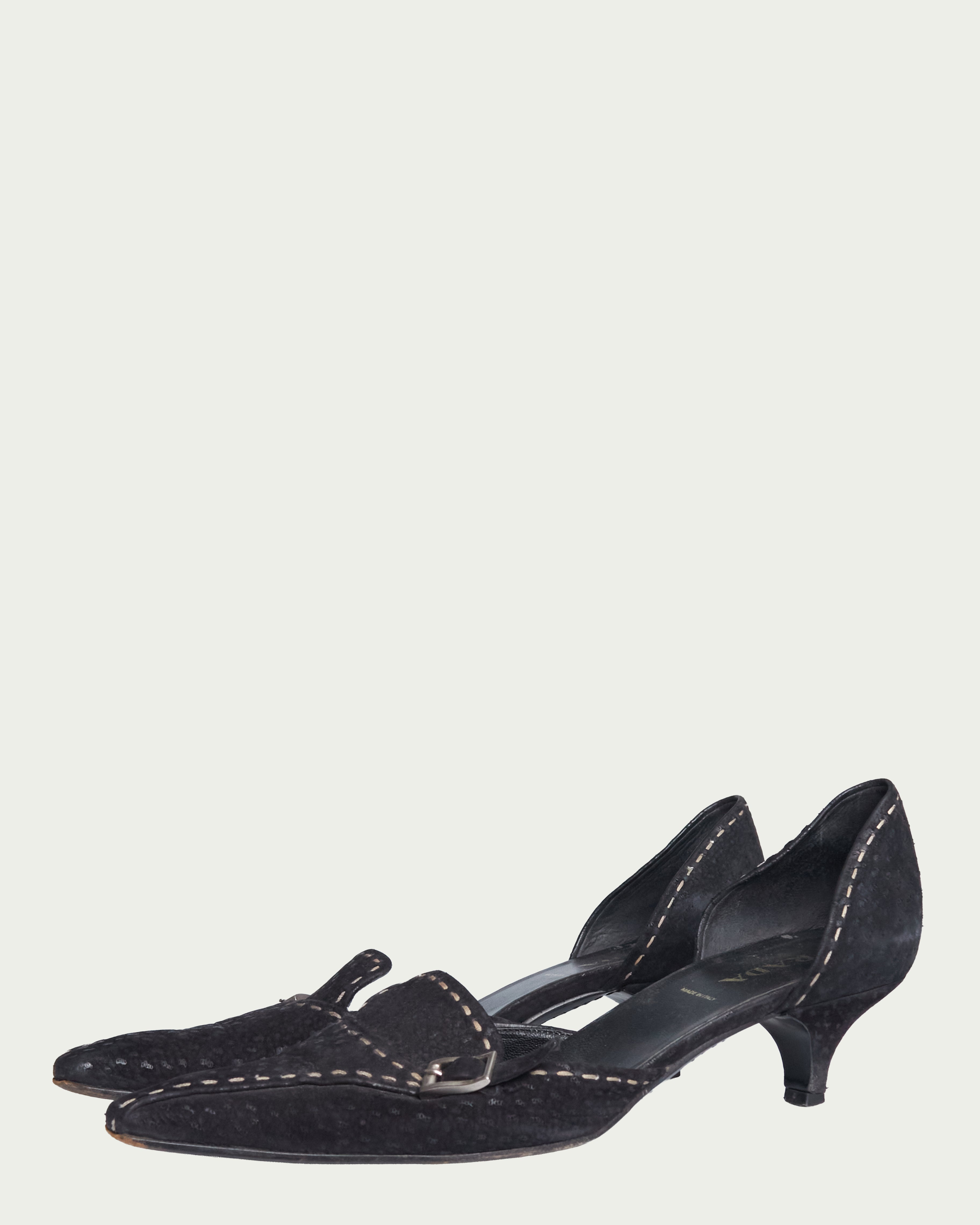 Prada suede d'orsay kitten heels