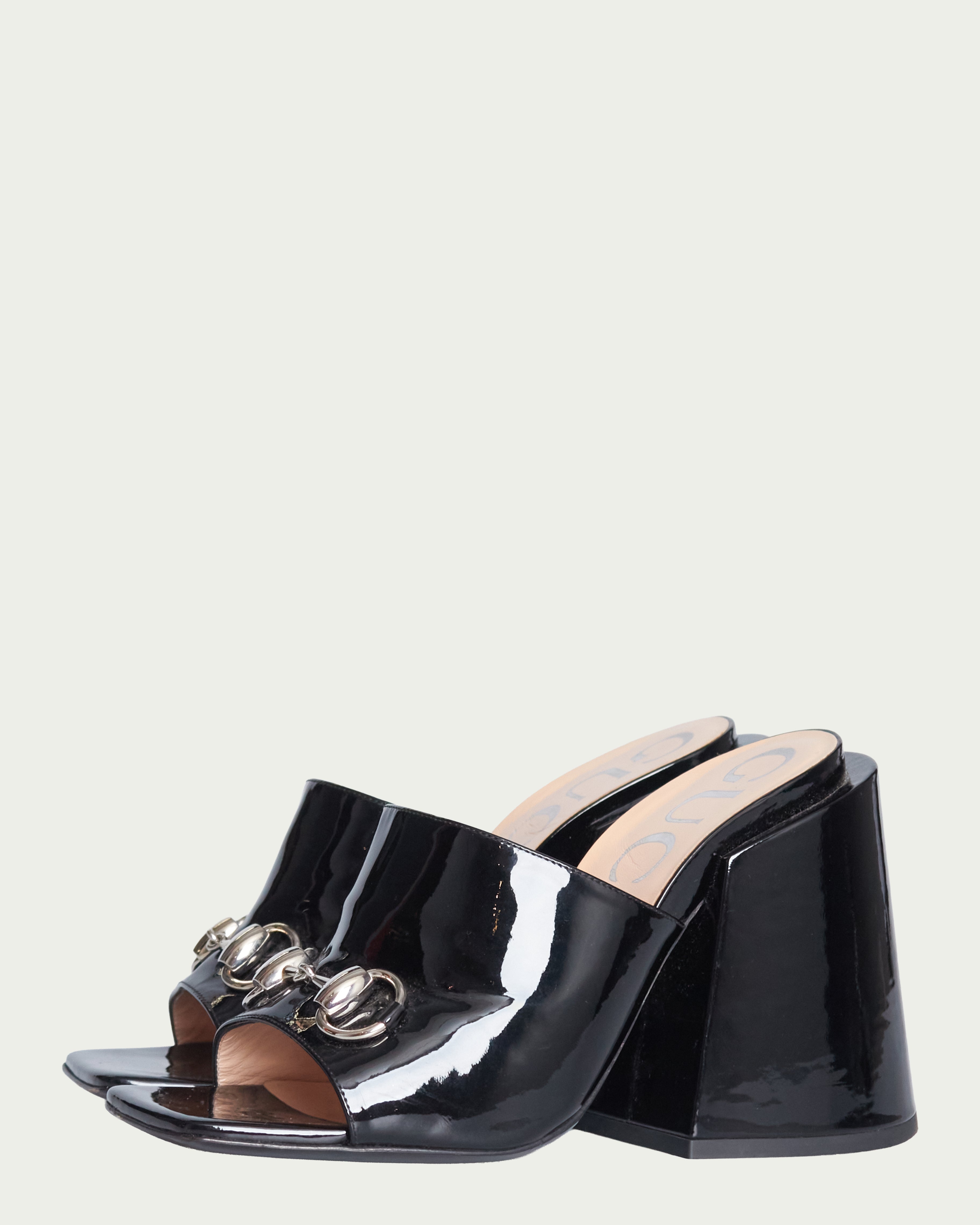 Gucci Lexi 105 patent-leather mules