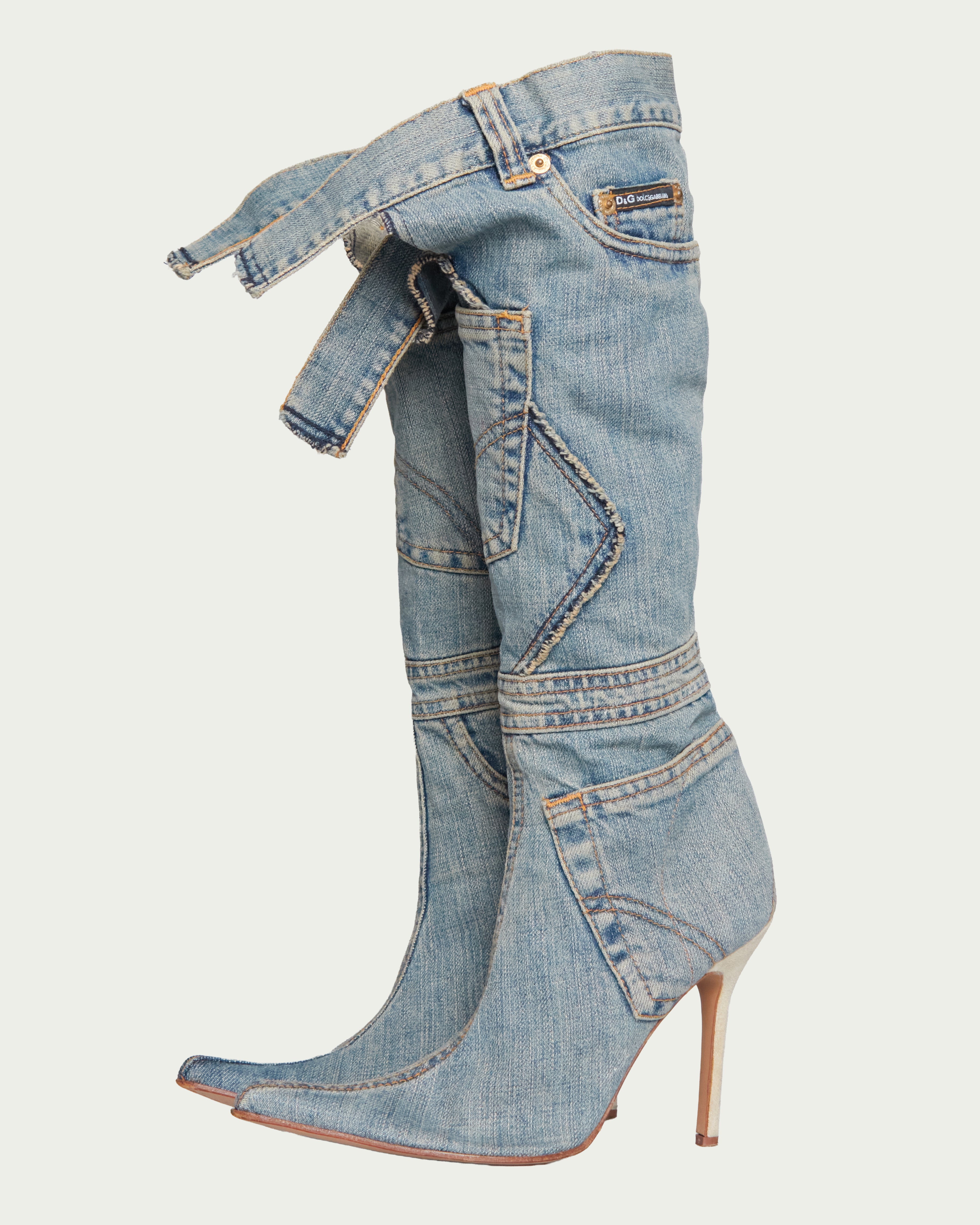 Dolce & Gabbana patch-work denim boots