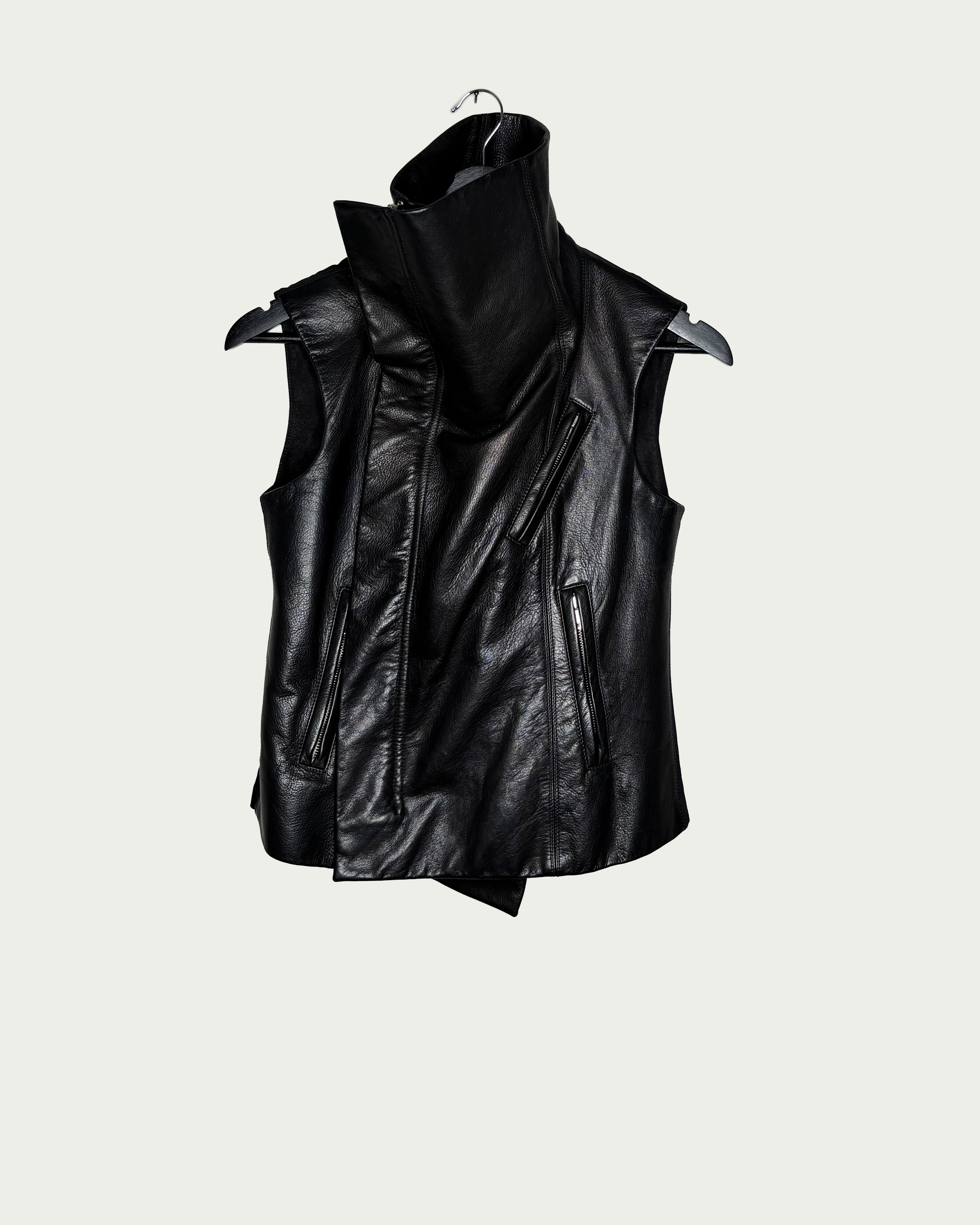 Rick Owens F/W'2017 High Neck Leather Vest