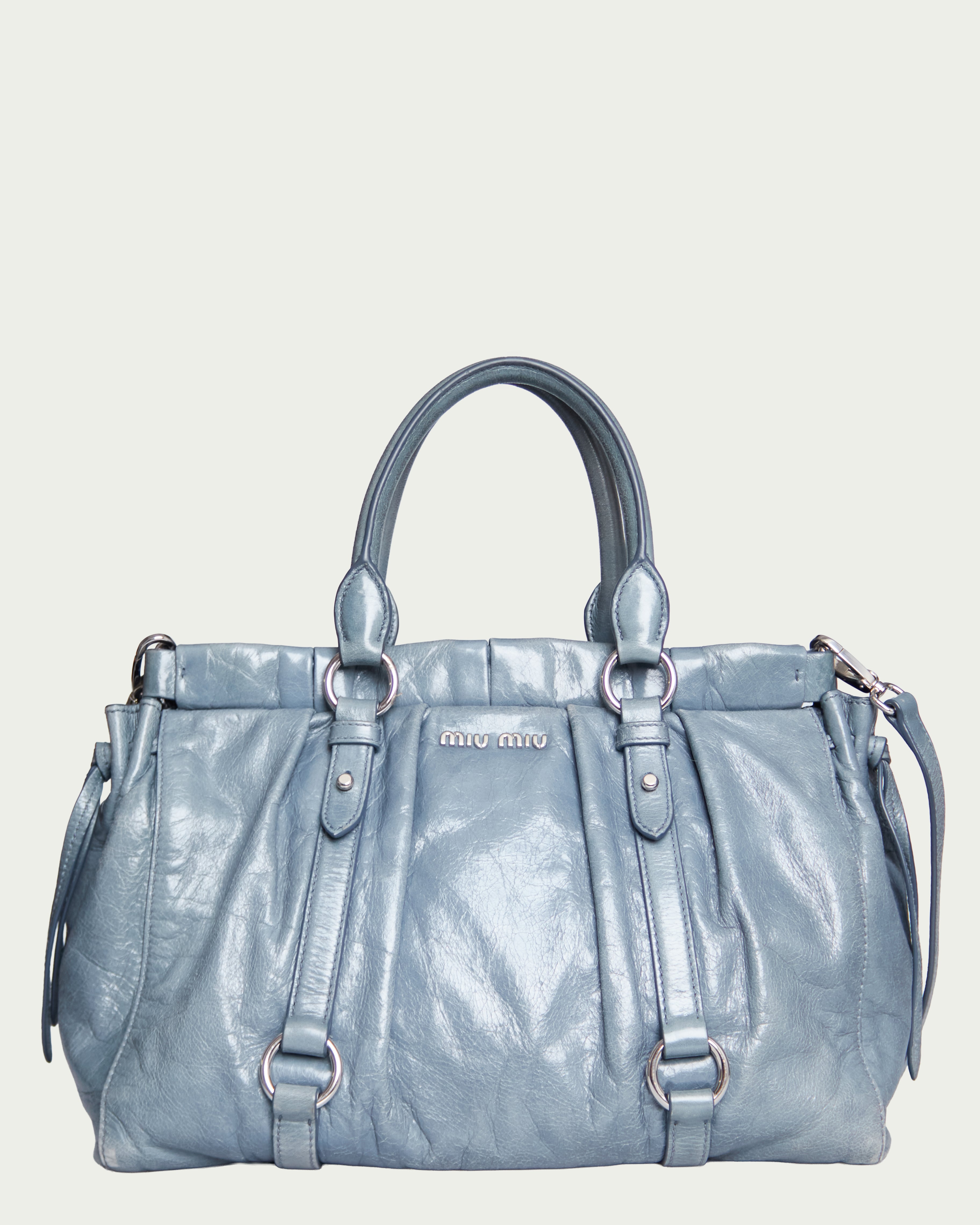 Miu Miu Vitello Lux Bow Tote