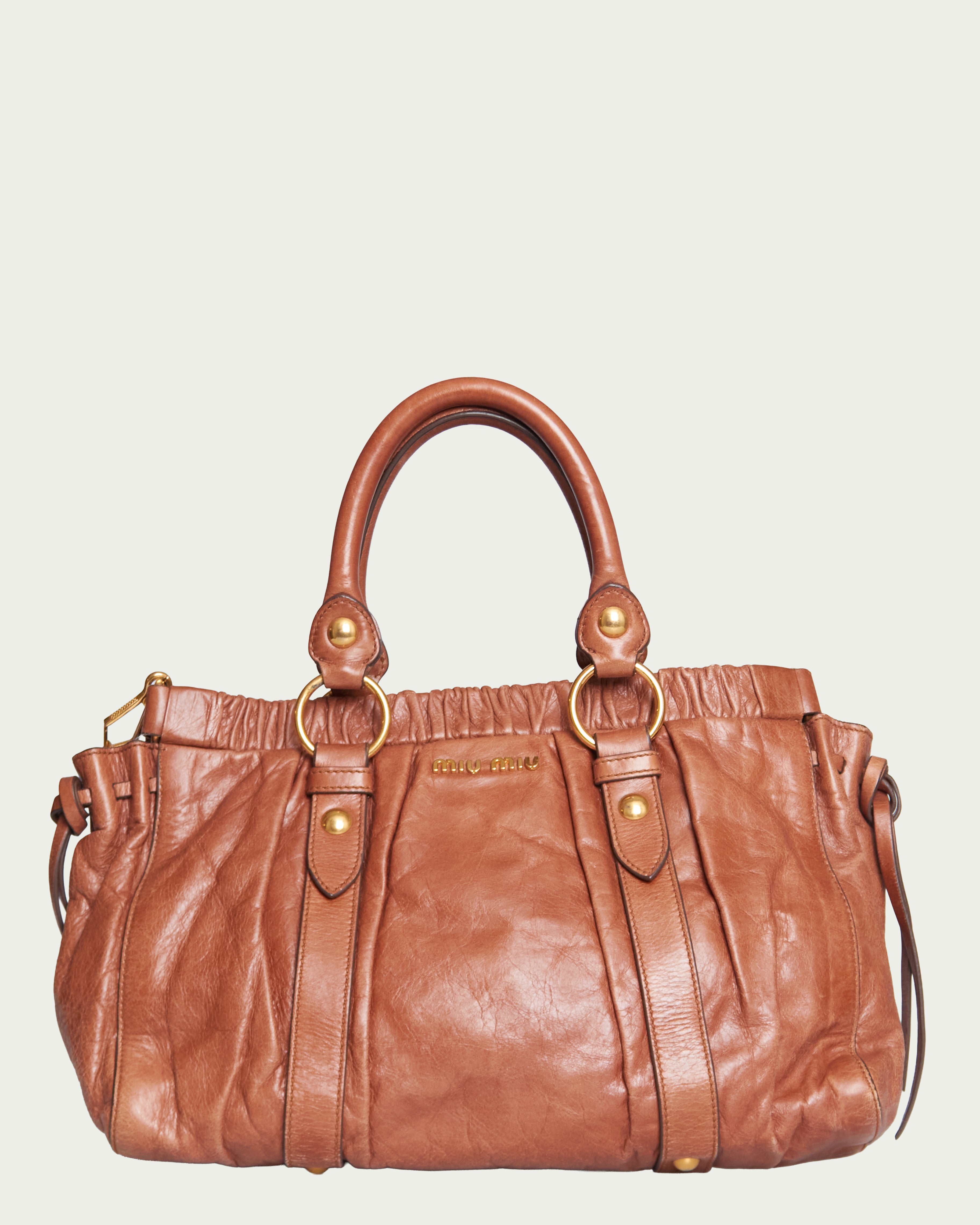 Miu Miu Vitello Lux Bow Tote