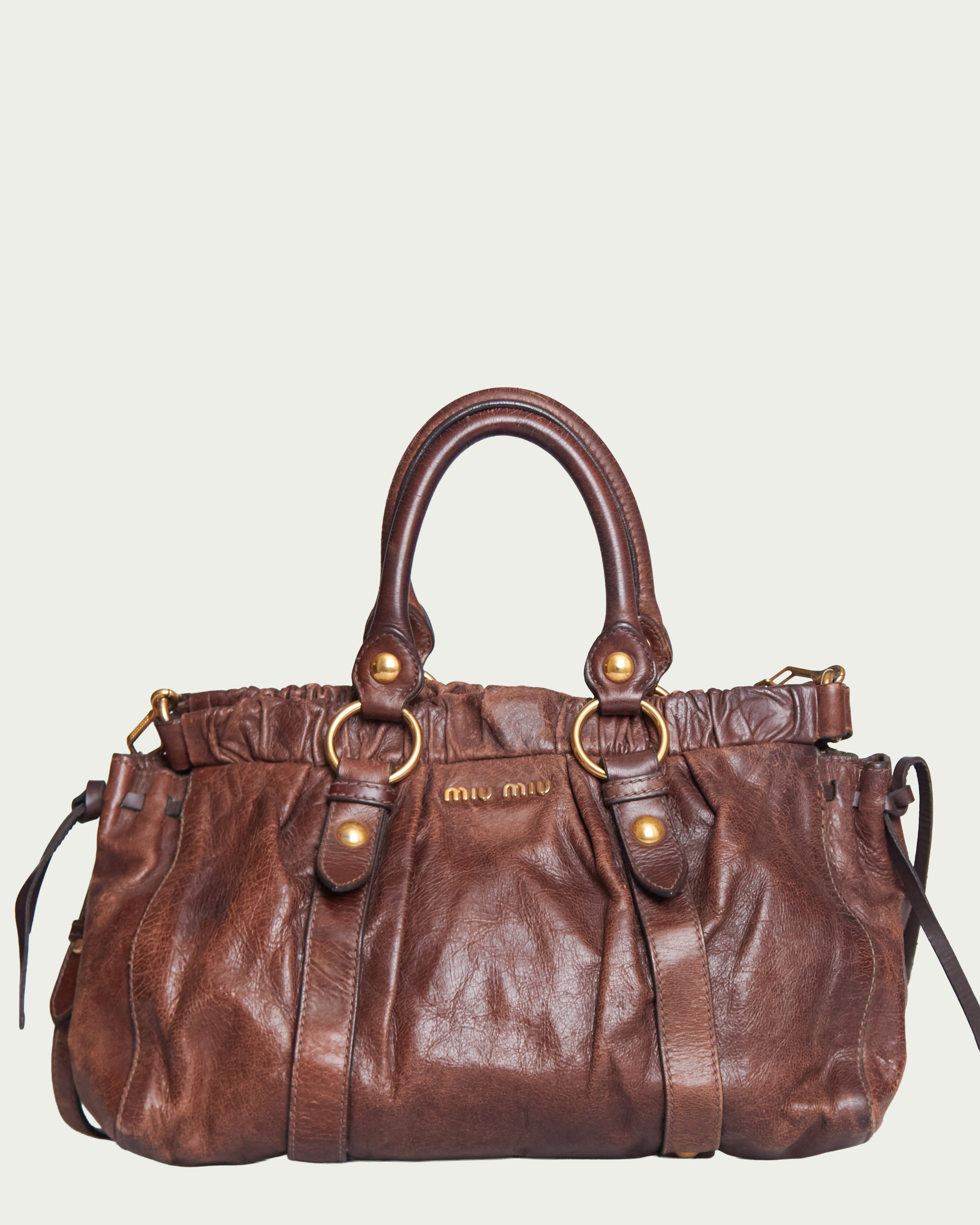 Miu Miu Vitello Lux Bow Tote