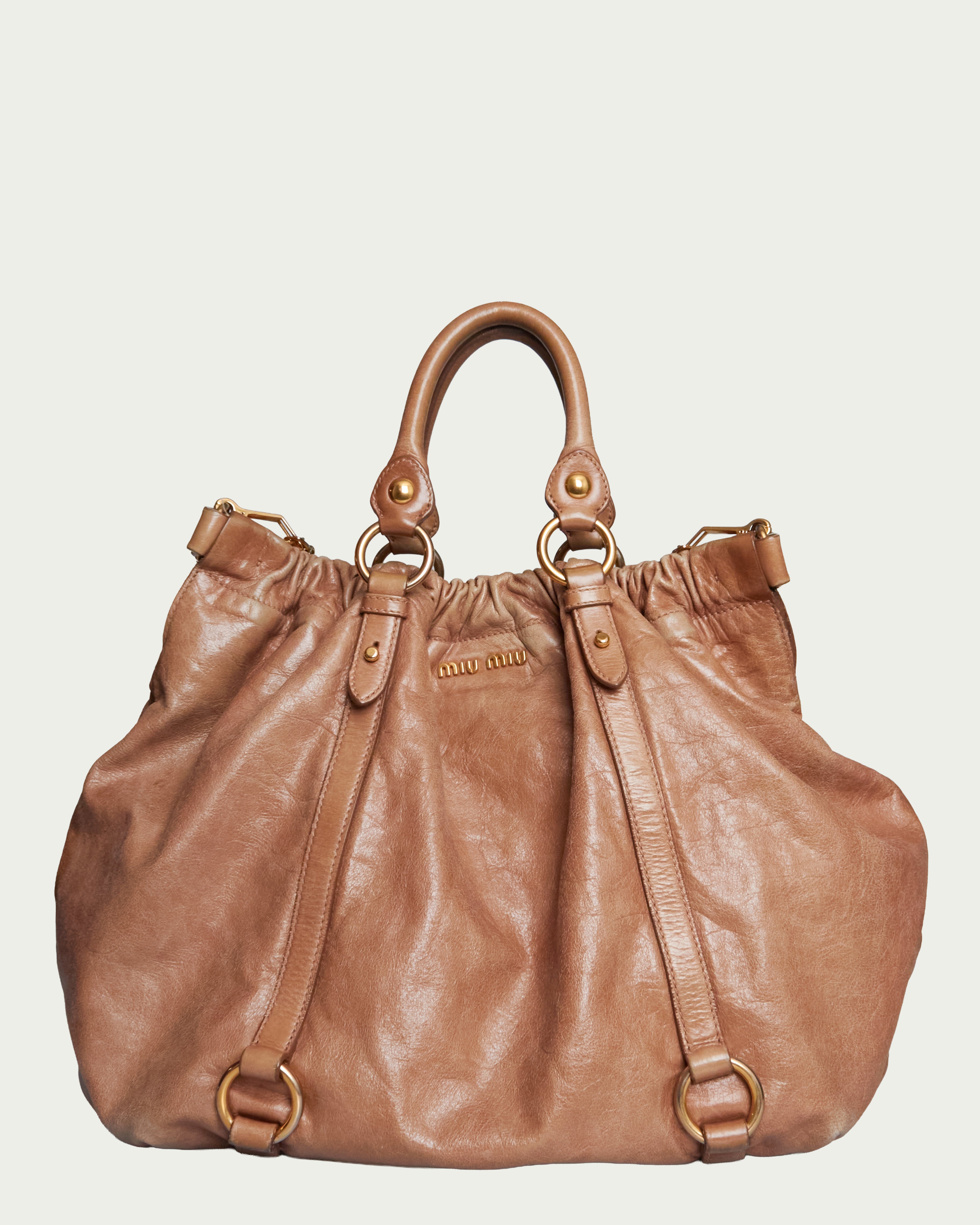 Miu Miu Vitello Lux Bow Large Bag